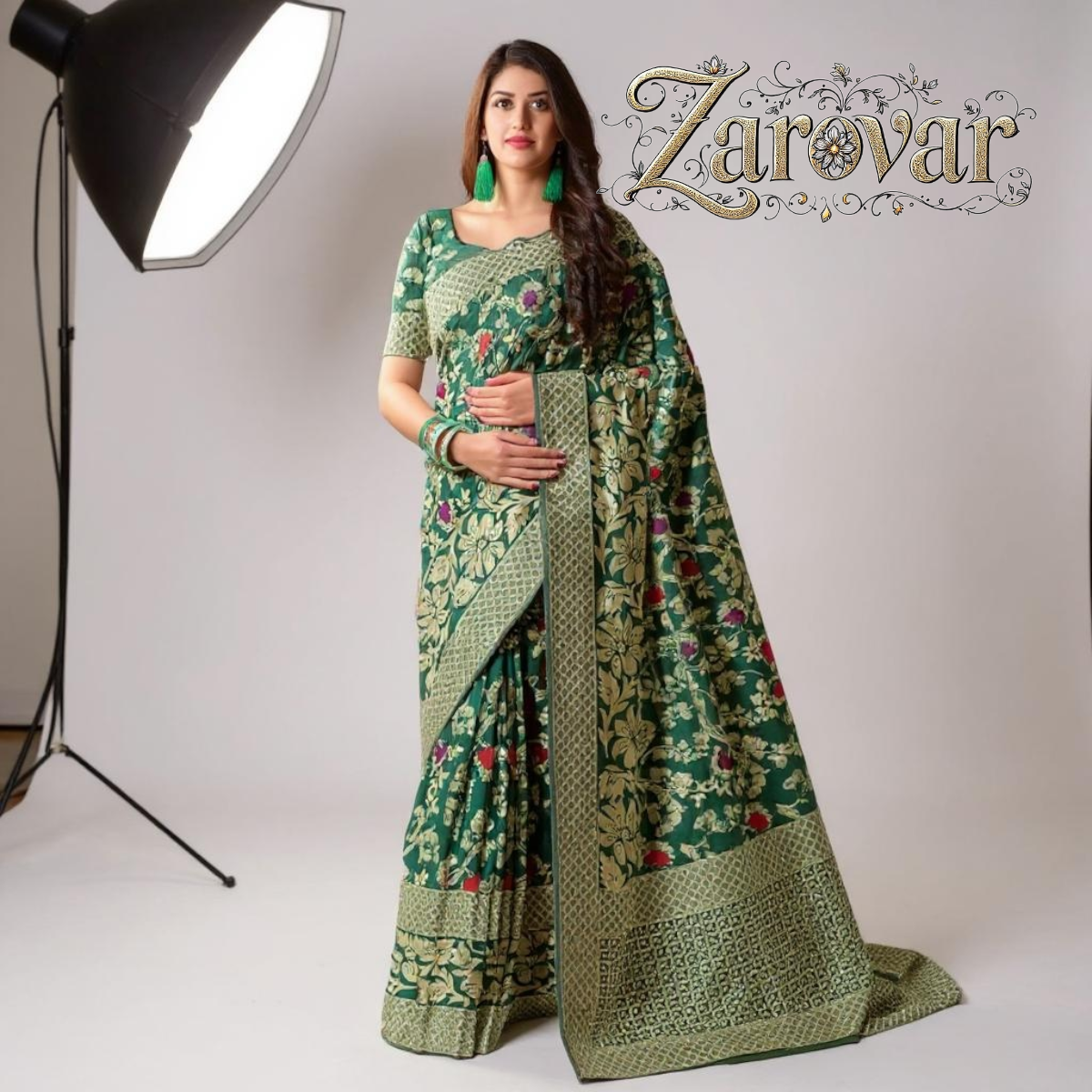 Green Banarasi Silk Designer Saree