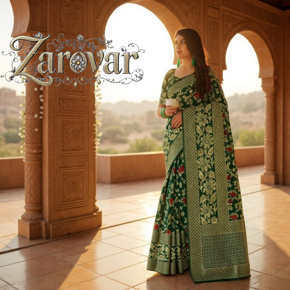 Green Banarasi Silk Designer Saree
