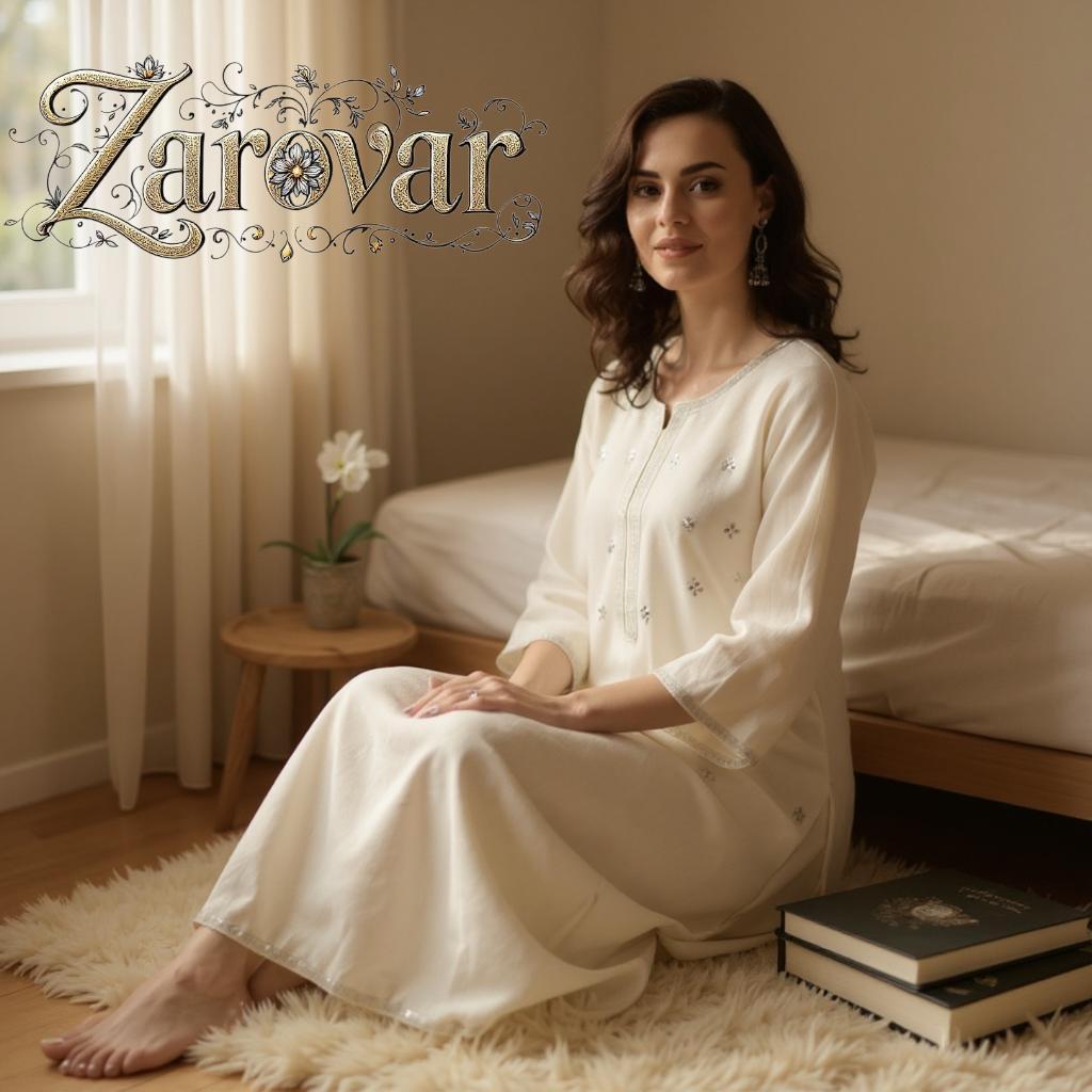Cream Embroidered Kurta Palazzo Set With Dupatta
