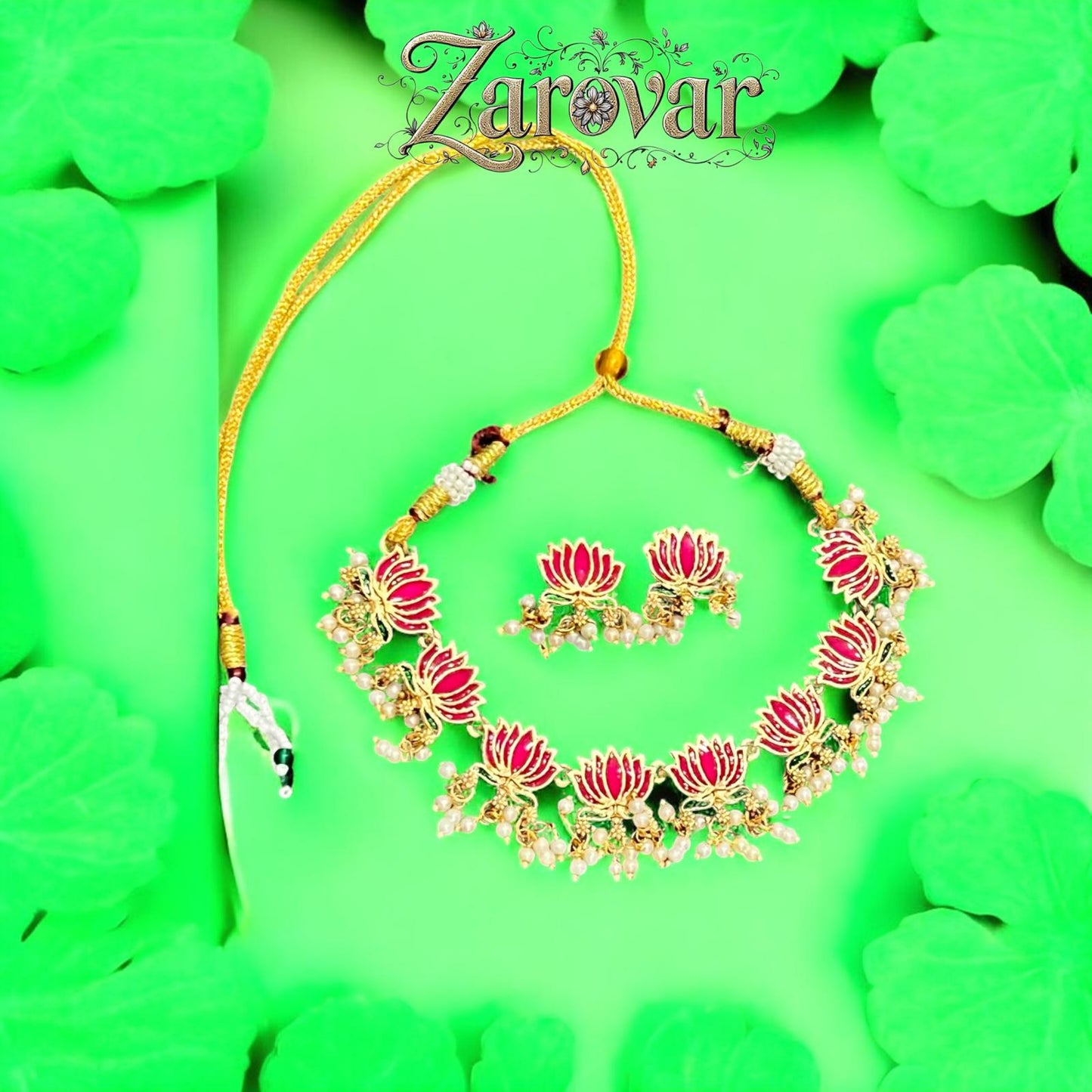 Antique Lotus Necklace – Matte Gold Finish