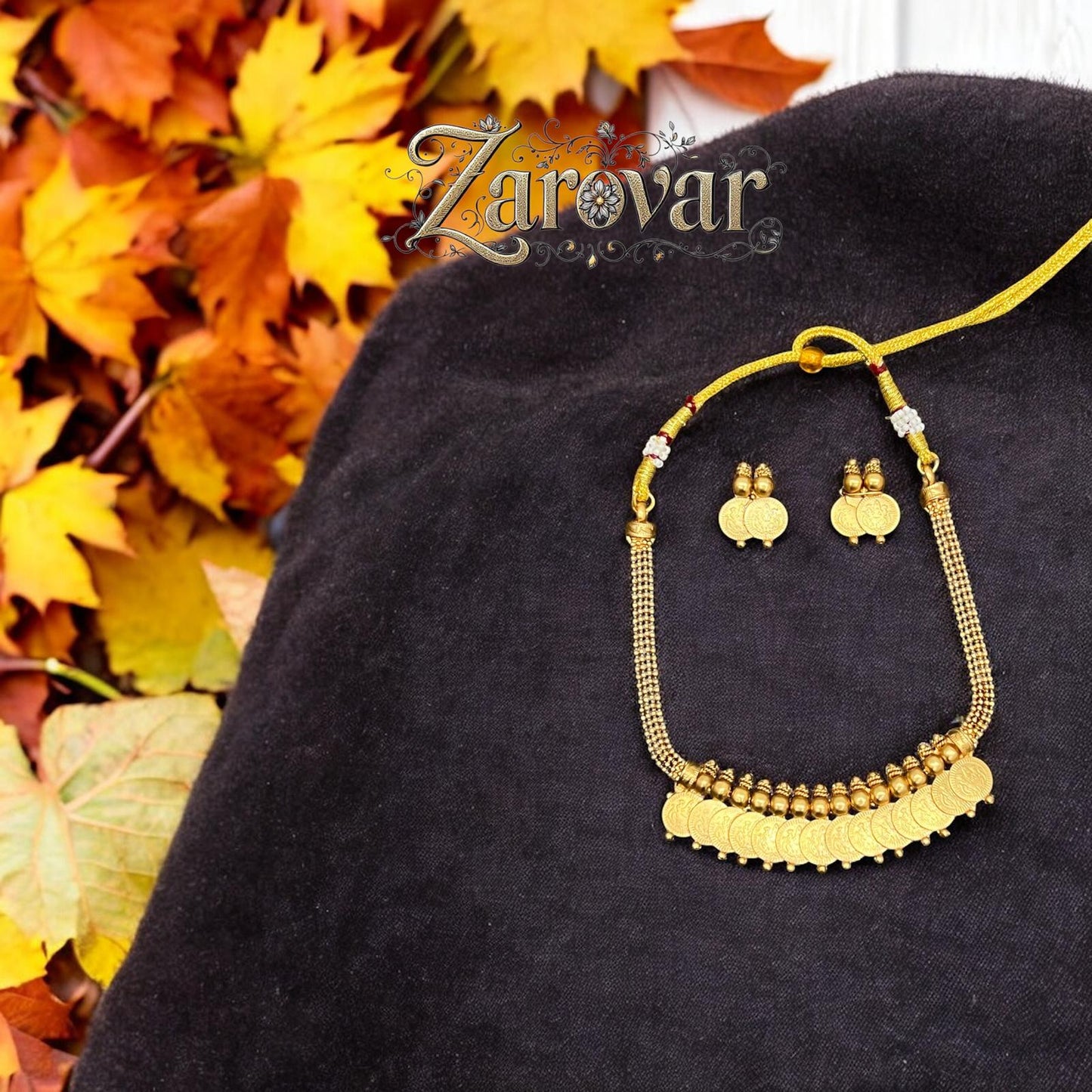 Antique Laxmi Gold Coin Necklace Set