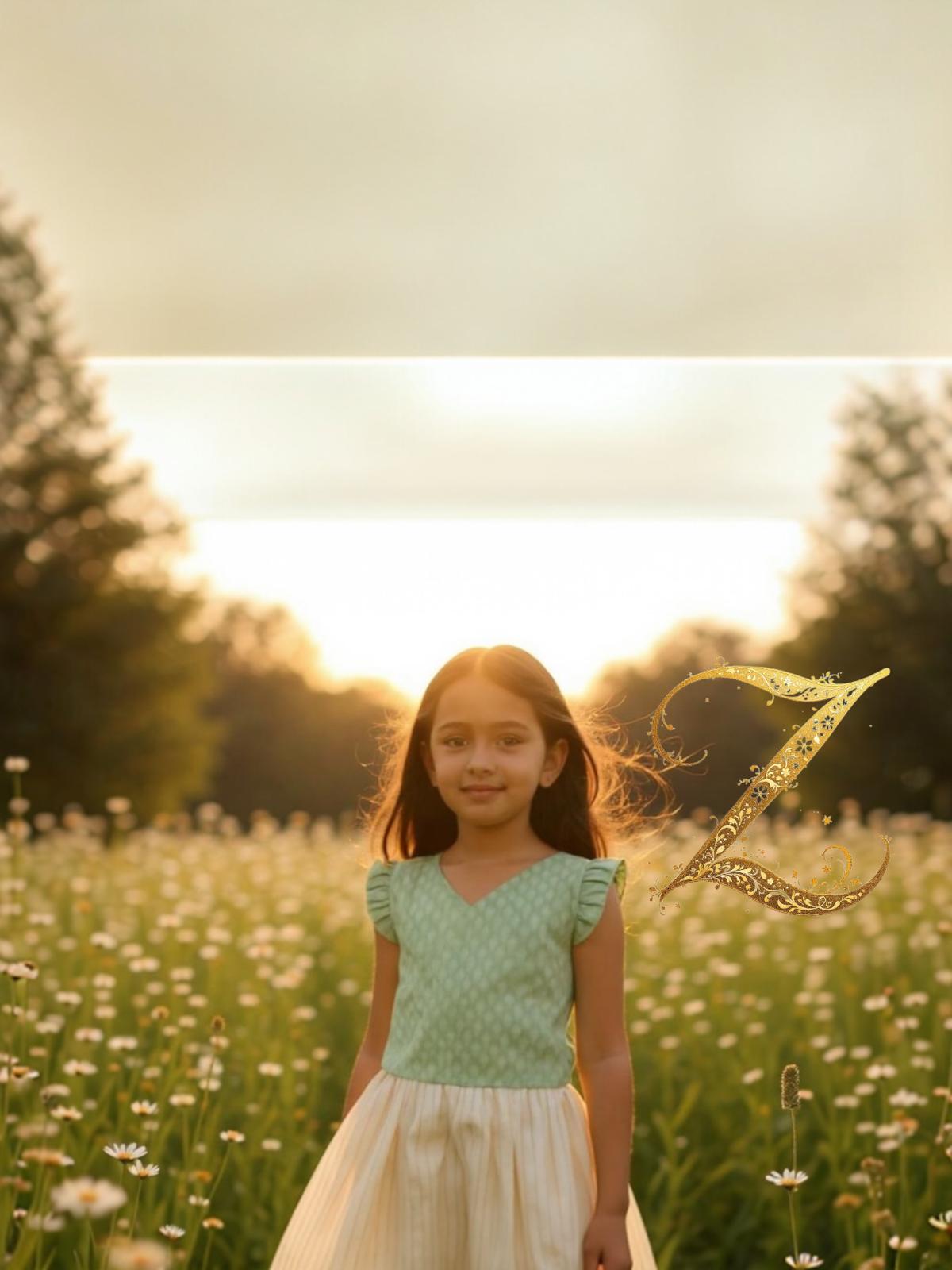 Kids Pattupavada with Pastel Green Brocade Blouse