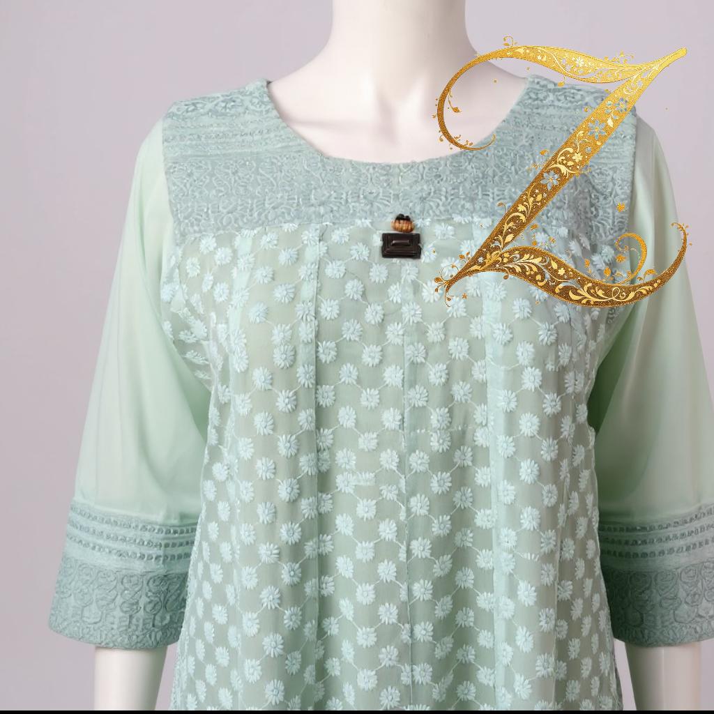Soft Mint Green Georgette Anarkali Kurta