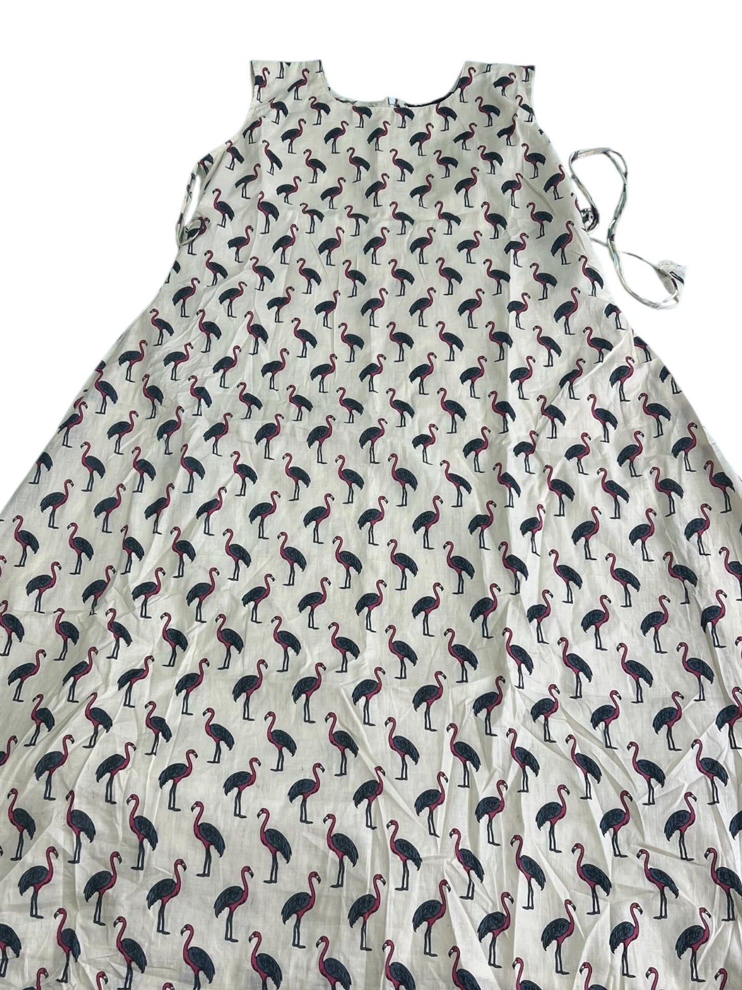 Pure Cotton Printed Sleeveless Maxi Dress with Cotton Lining