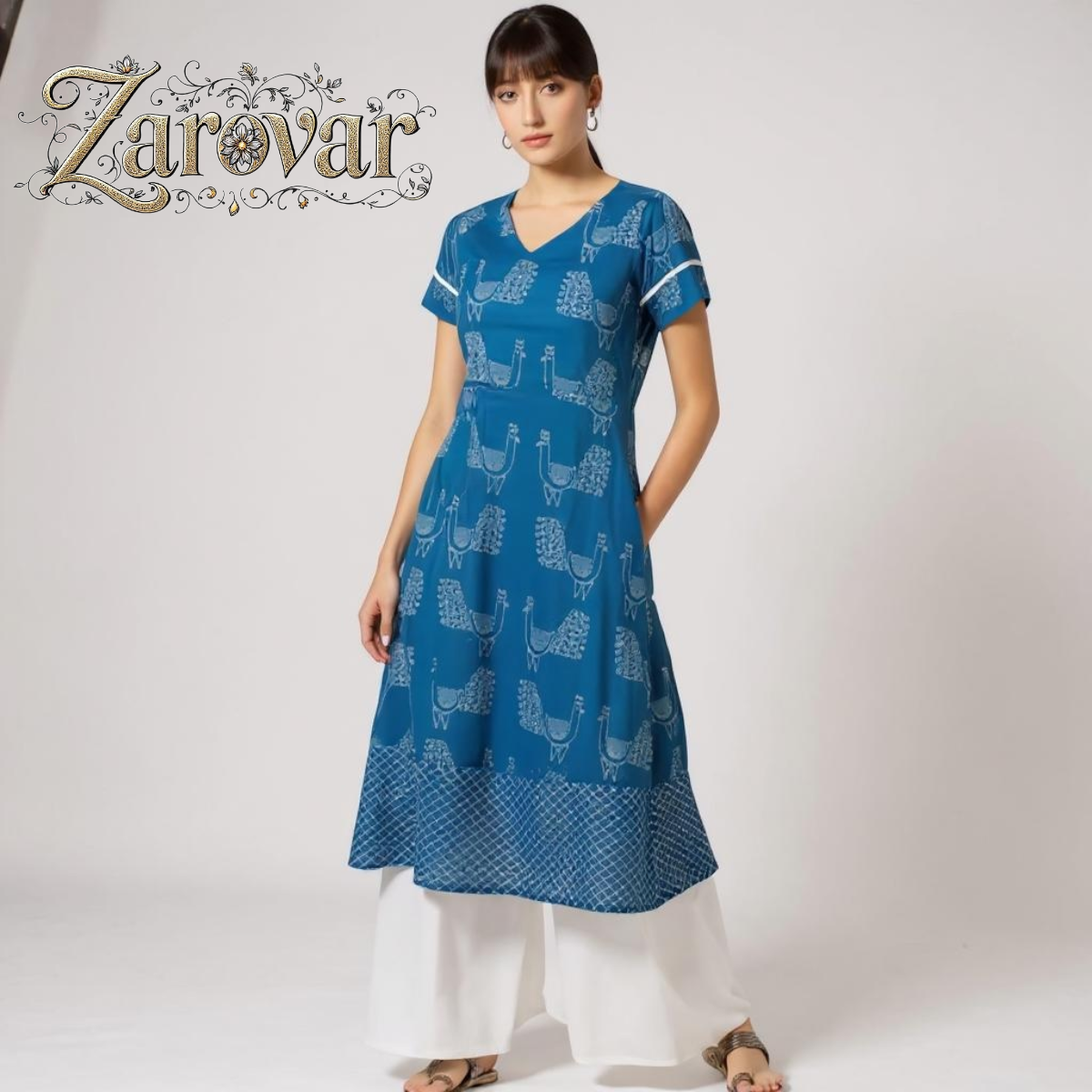 Printed A-line Kurta with Pocket