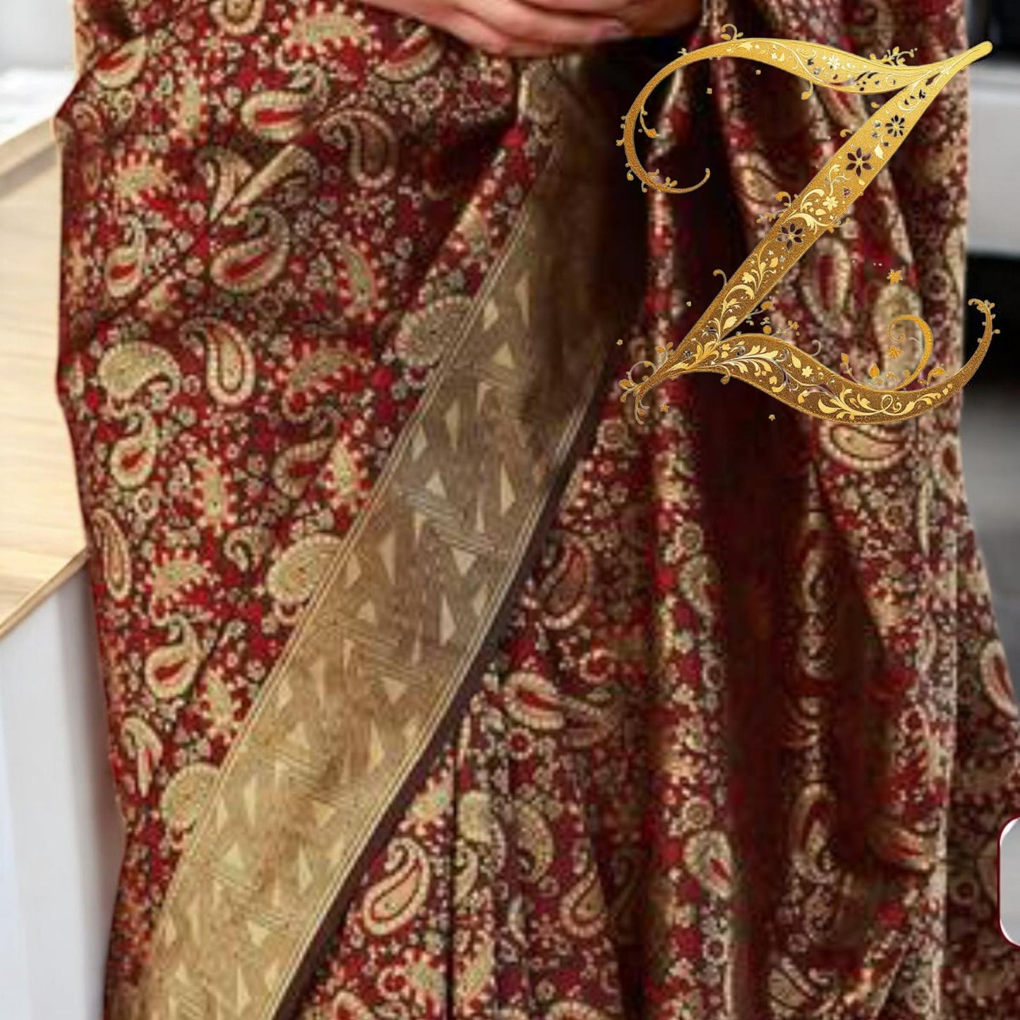 Maroon Woven Banarasi silk Saree