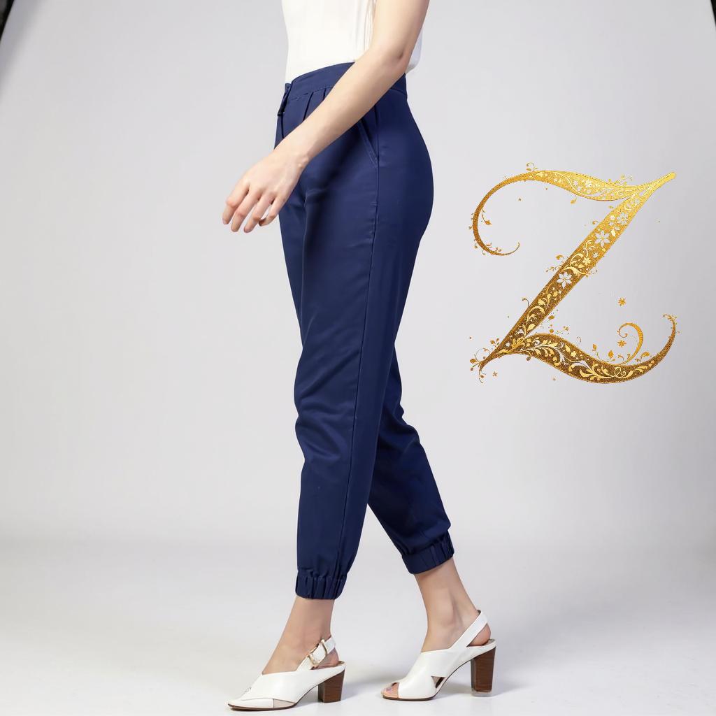 Royal blue solid cotton slub jogger trousers