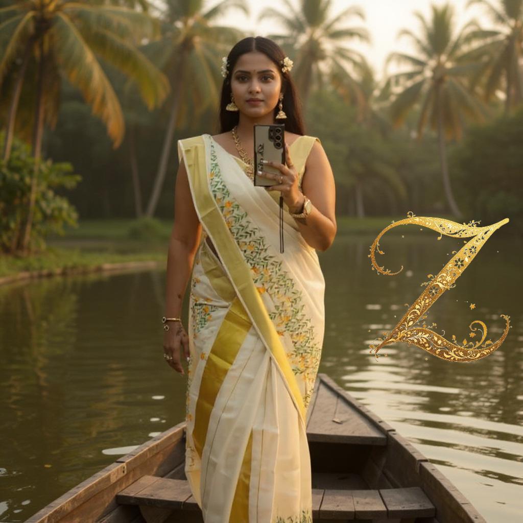 Hanging Flower Cotton Set Mundu