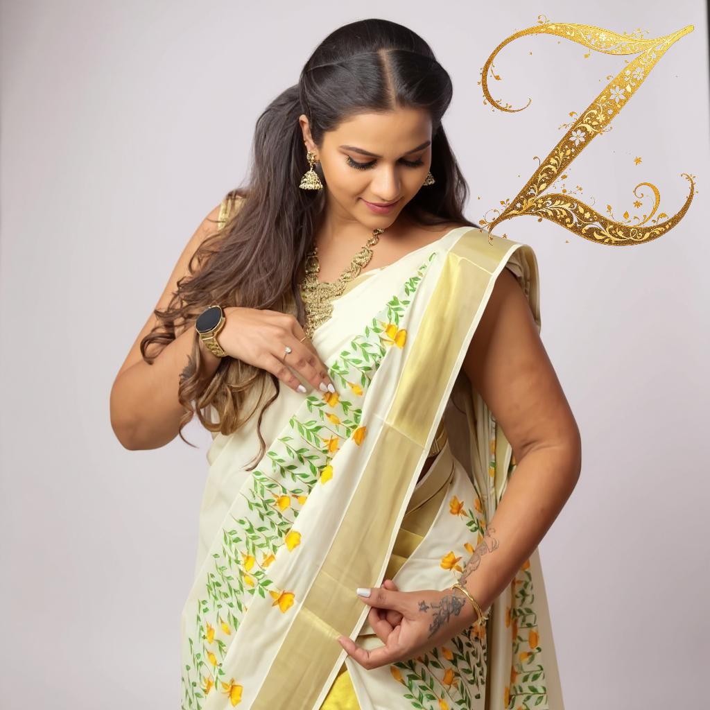 Hanging Flower Cotton Set Mundu