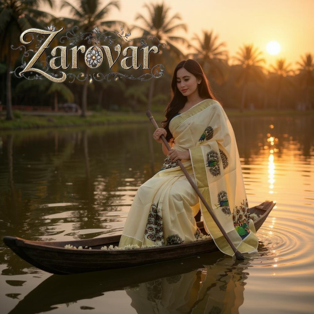 Elegant Kerala Silk Cotton Saree with Peacock Design