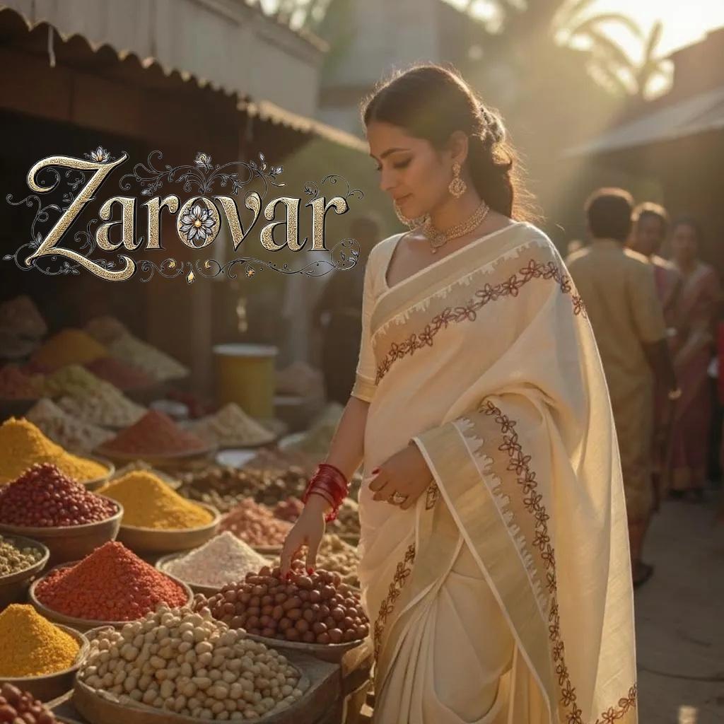 Flower Shade Golden Tissue Embroidered Saree