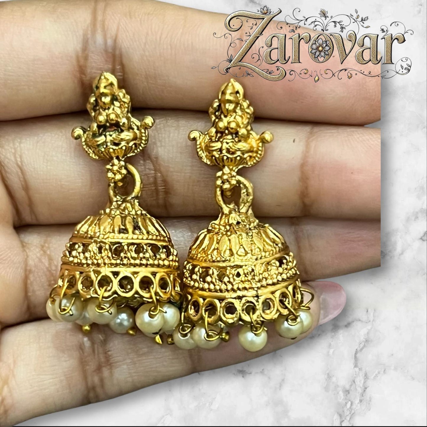 Antique Gold Plated Red & Green AD Stoned Temple Necklace