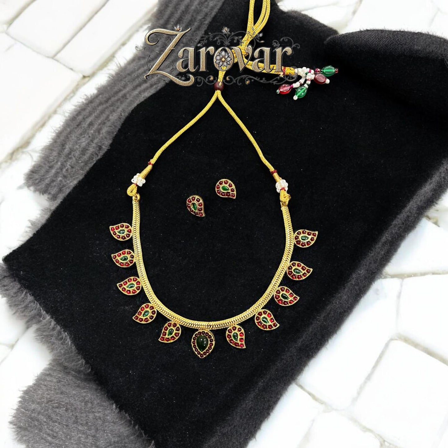 Antique Manga Adigai Necklace Set