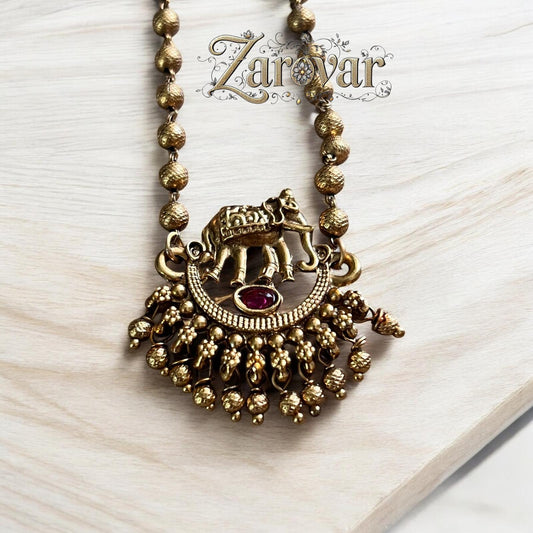 Antique Elephant Design Necklace Set