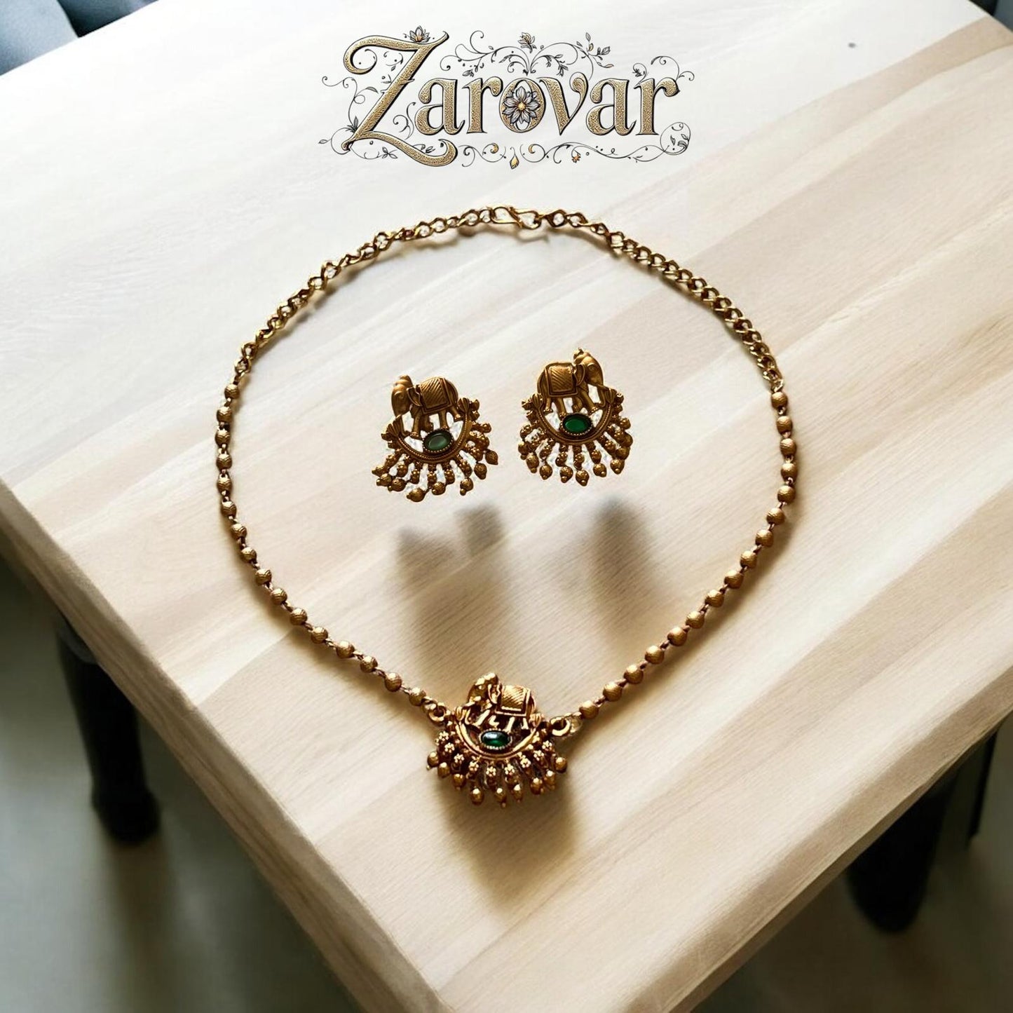 Antique Elephant Design Necklace Set