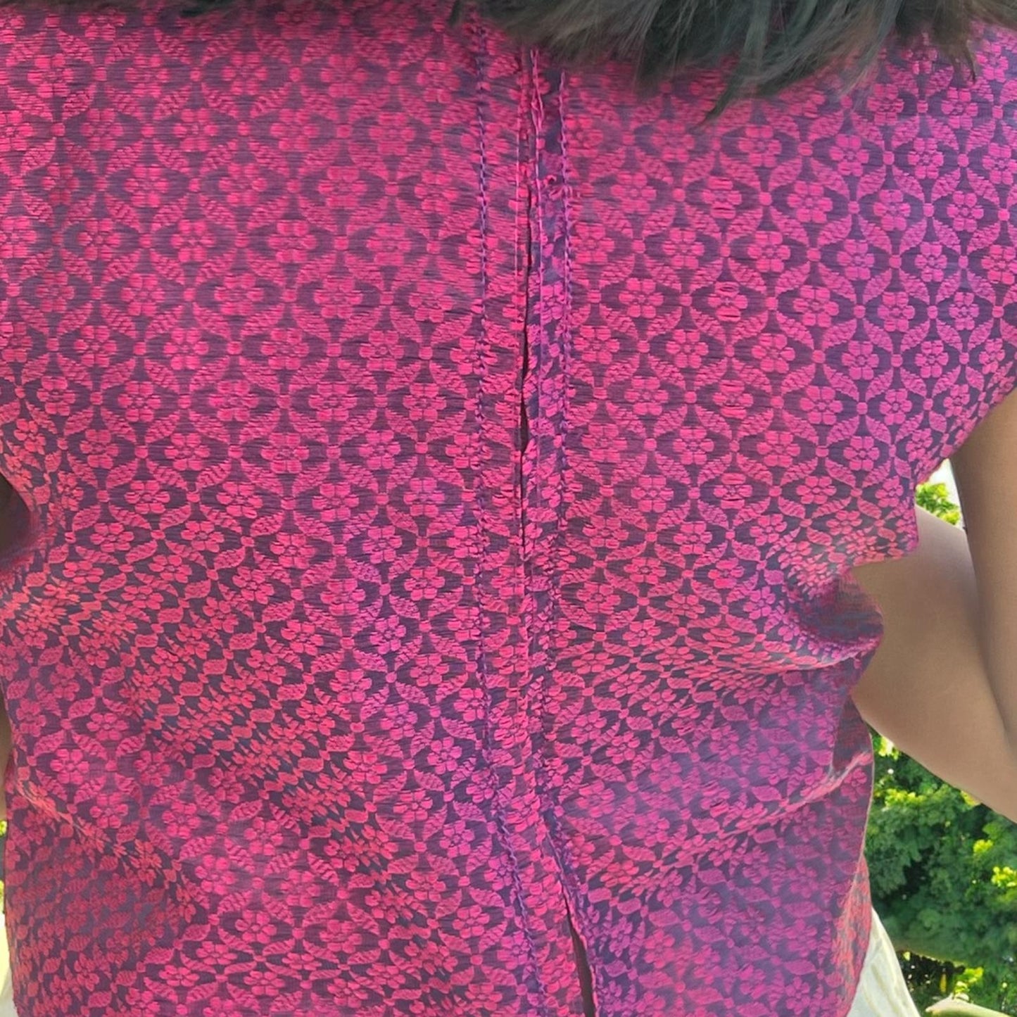 Kids Pattupavada with Purple, Green coloured Brocade Blouse