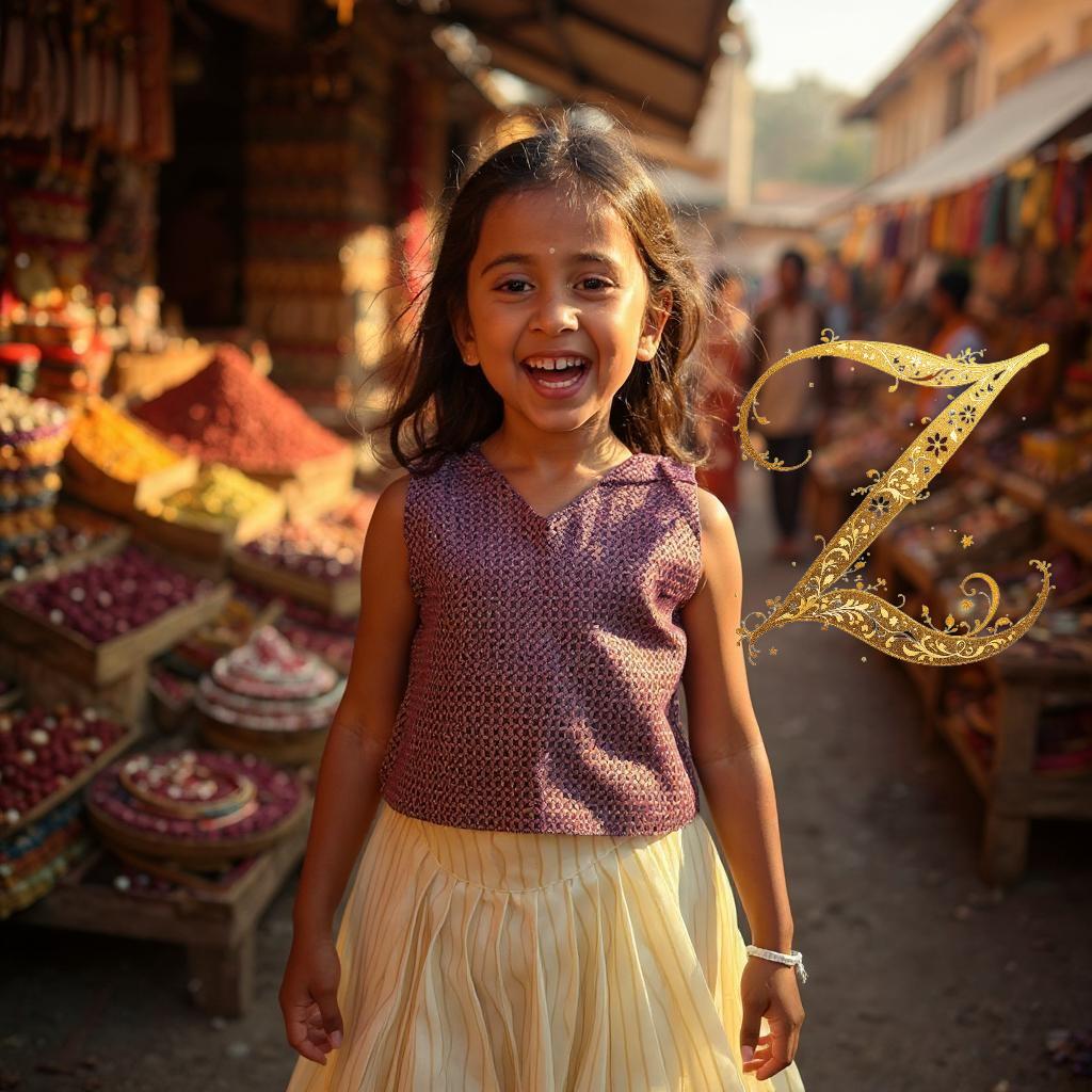 Kids Pattupavada with Purple Brocade Blouse