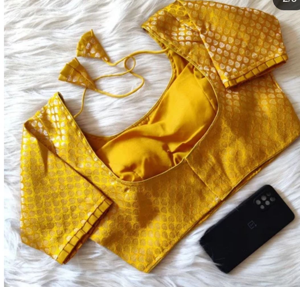 Banarsi khathani blouse with silver jari work