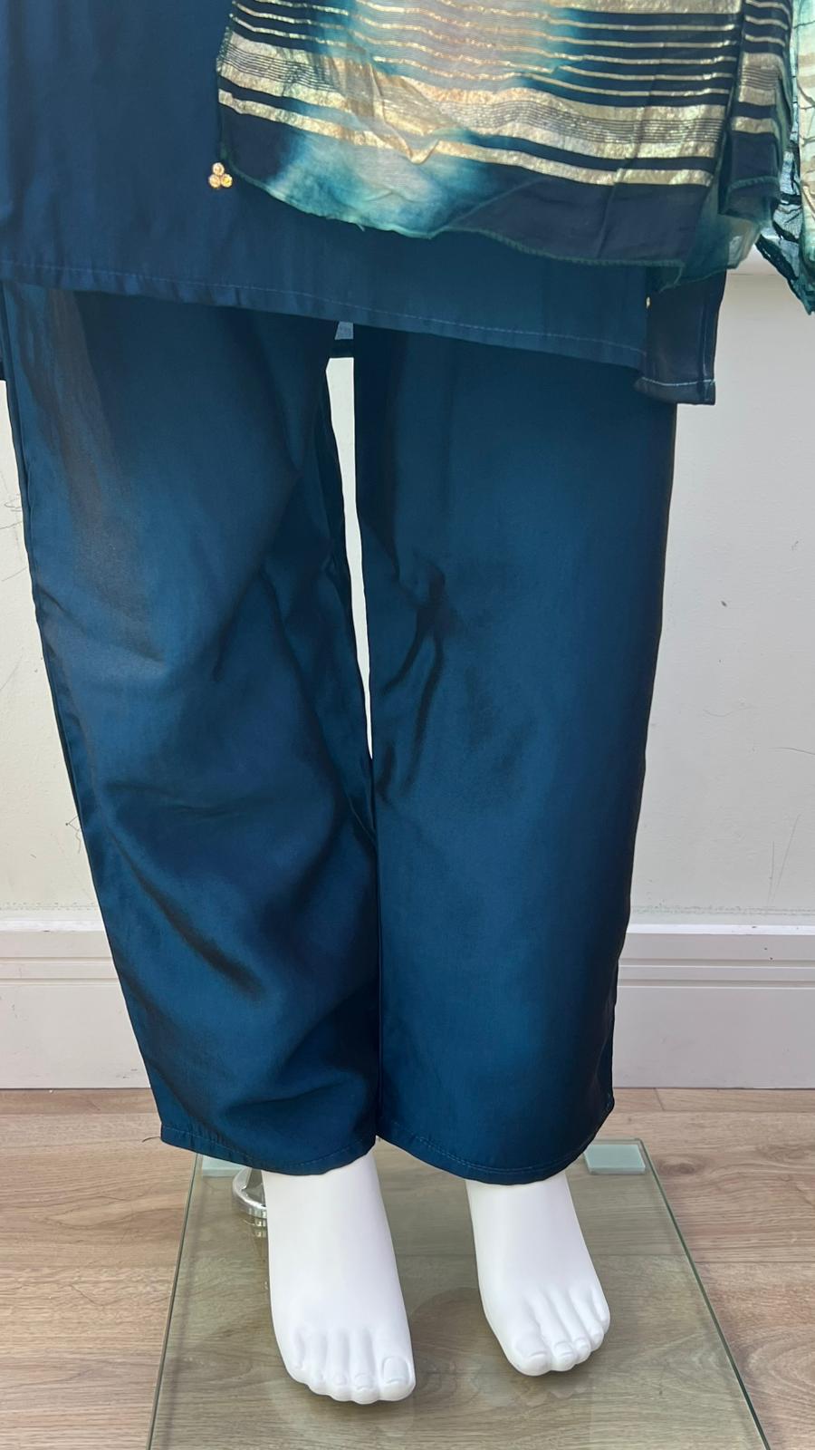 Midnight Blue Chanderi Silk Kurta Set