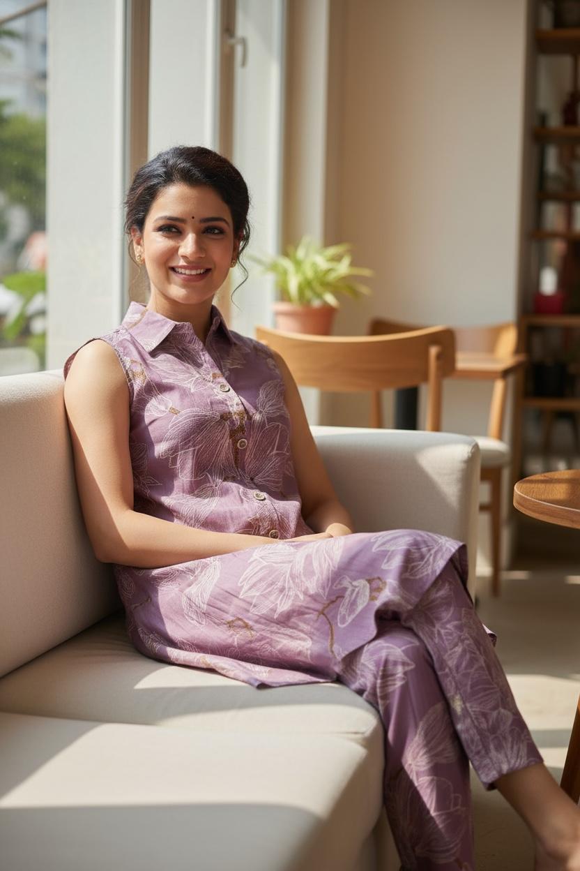 Printed A-line Co-ord Set