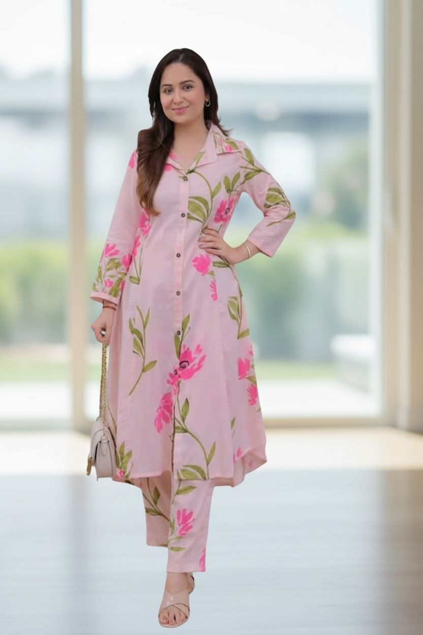 Viscose Rayon Anarkali cord-Set for Women