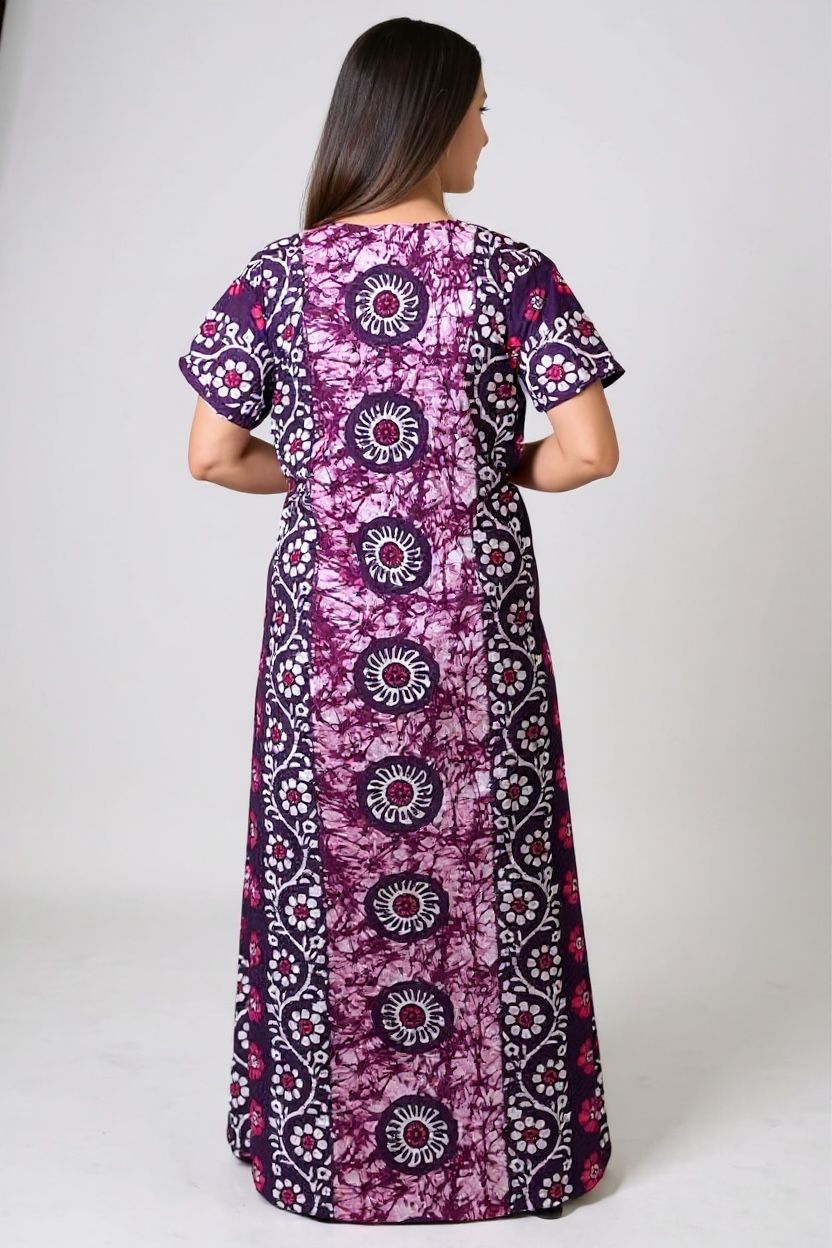 Ankle-Length Pure Cotton Nightdress – Free Size & Ultra Comfortable