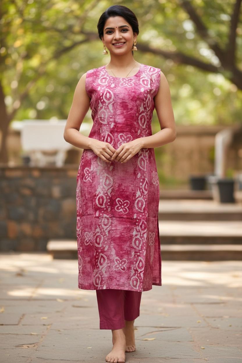 Elegant Roman Silk Kurti Set with Marble coloured Duppatta