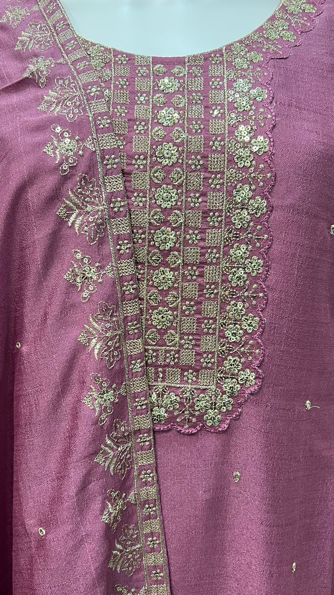 Elegant Vichitra Silk Kurti Set with Embroidered Dupatta