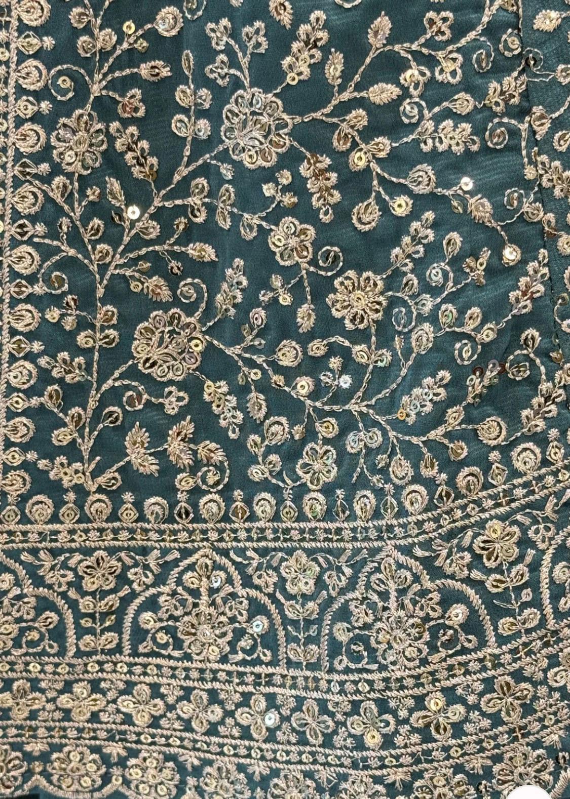Teal Sharara Set with Silver Zari Embroidery – Modern Indian Elegance