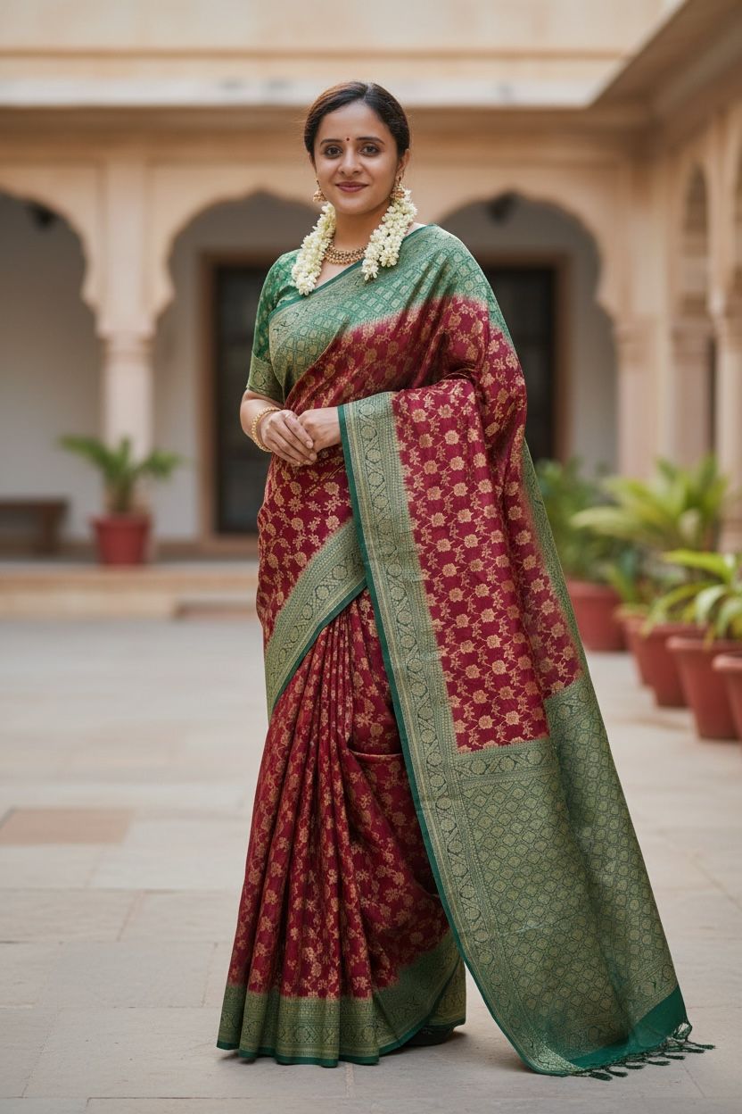 Ethnic Motifs Zari Art Silk Heavy Work Banarasi Saree