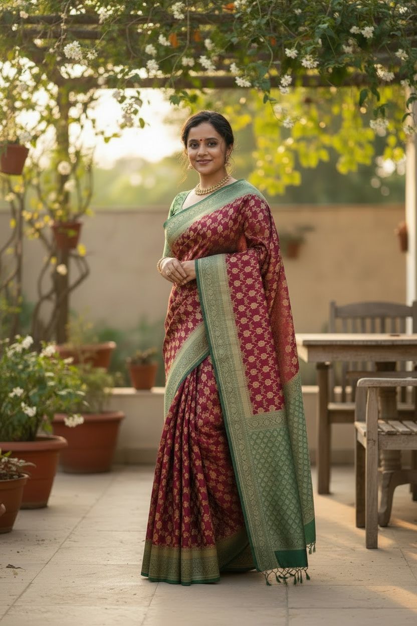 Ethnic Motifs Zari Art Silk Heavy Work Banarasi Saree
