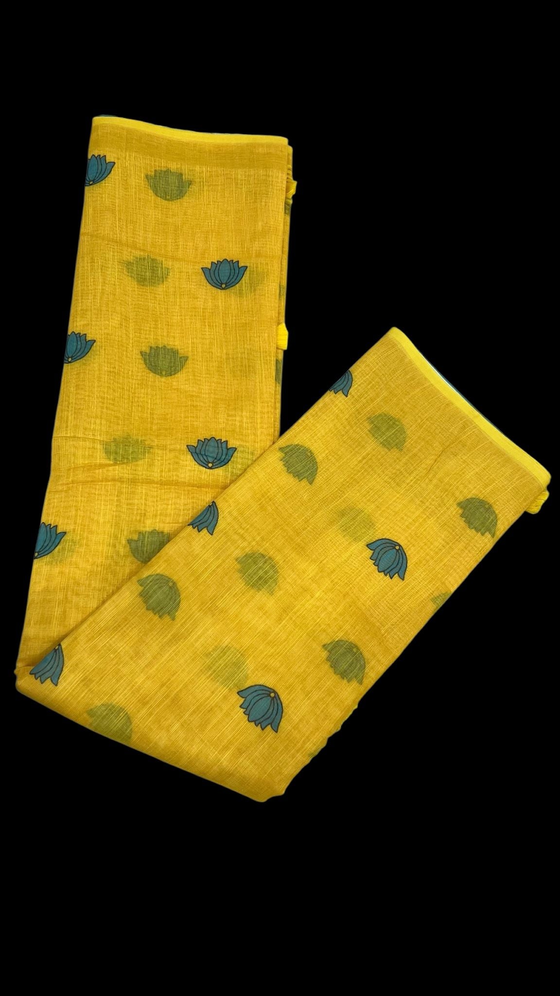 Women's Digital Print Cotton Linen Saree With Unstitched Blouse Piece
