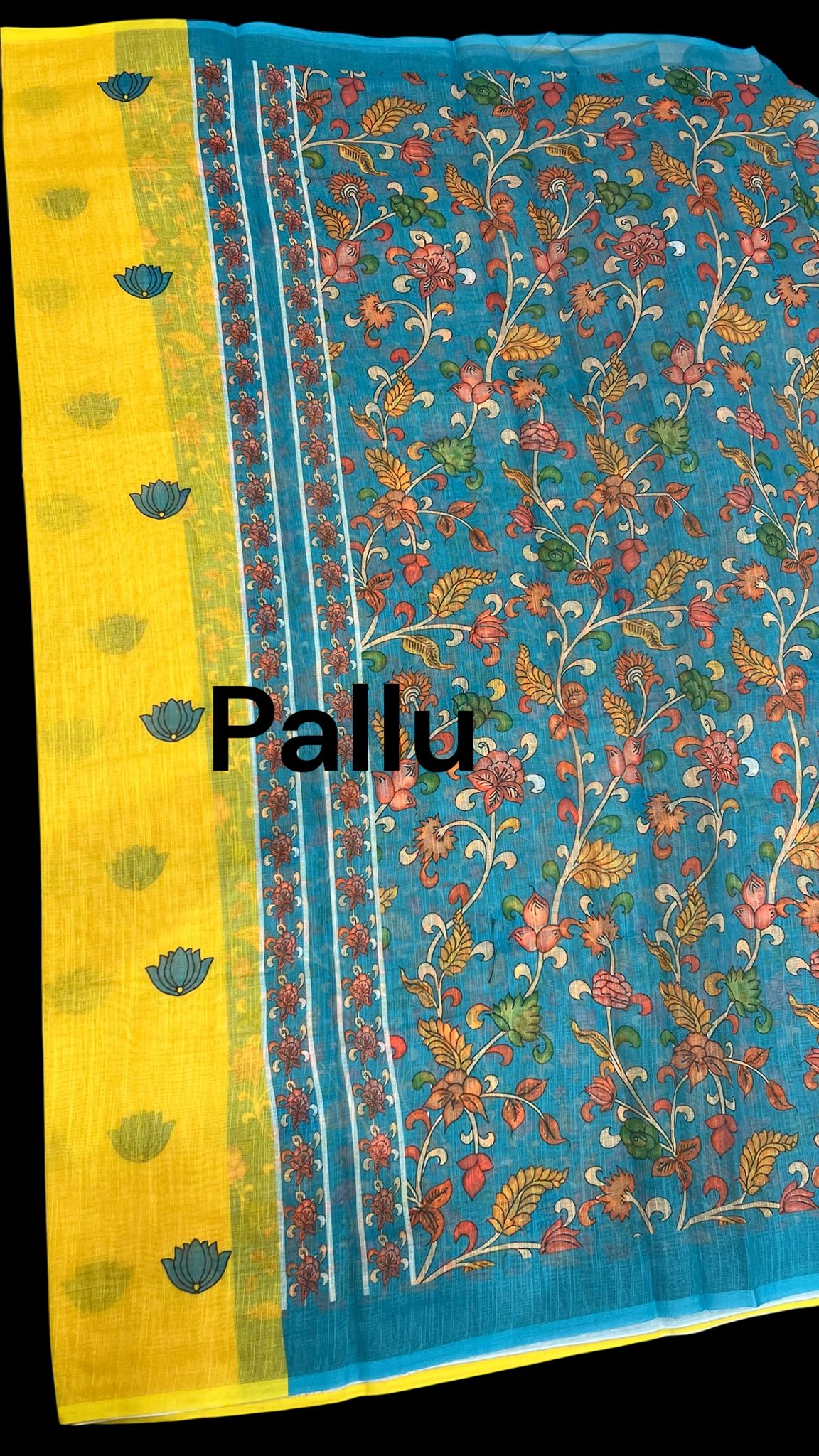 Women's Digital Print Cotton Linen Saree With Unstitched Blouse Piece