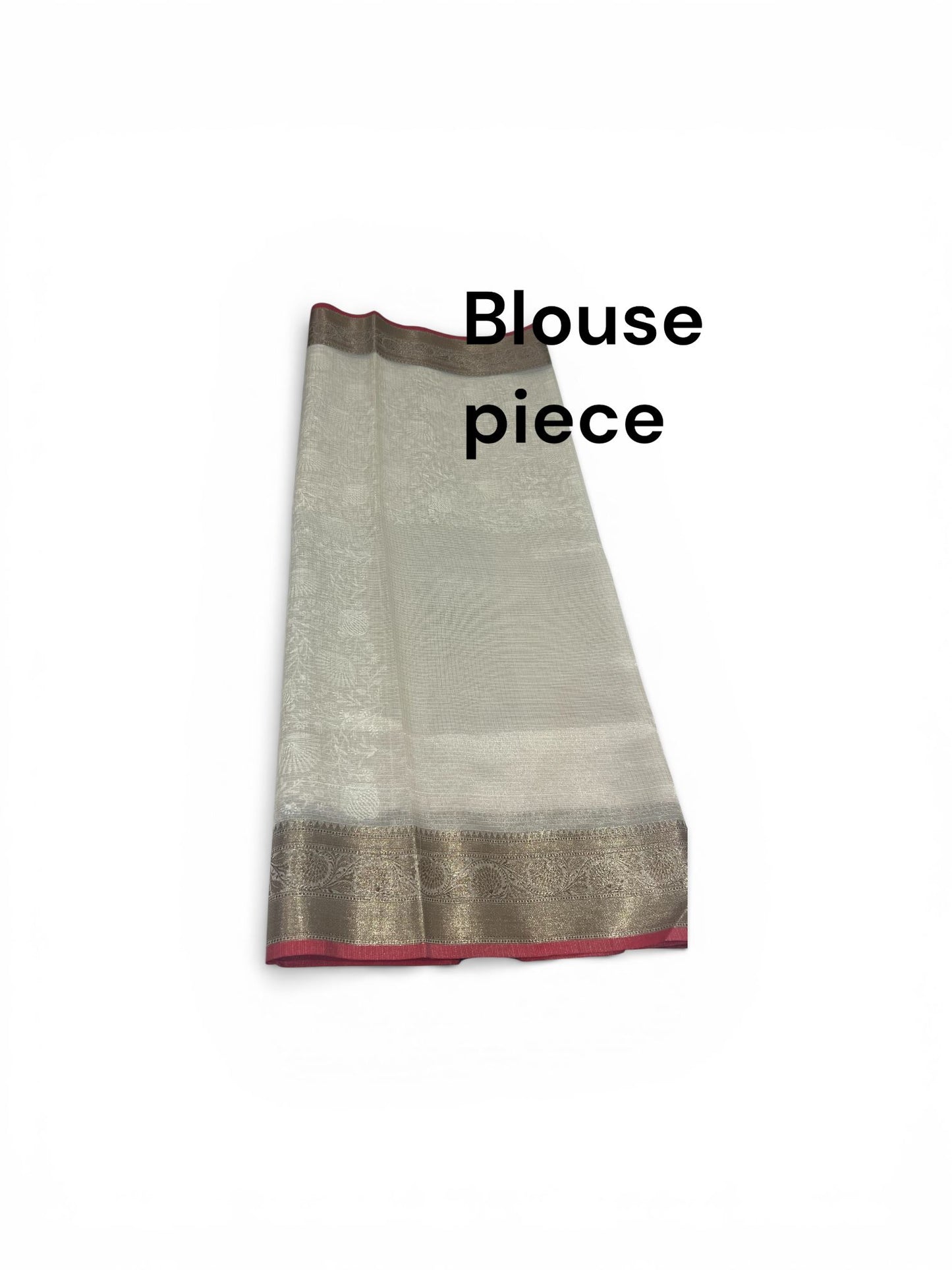 Kora Tissue natural beige Tussar saree with blouse piece