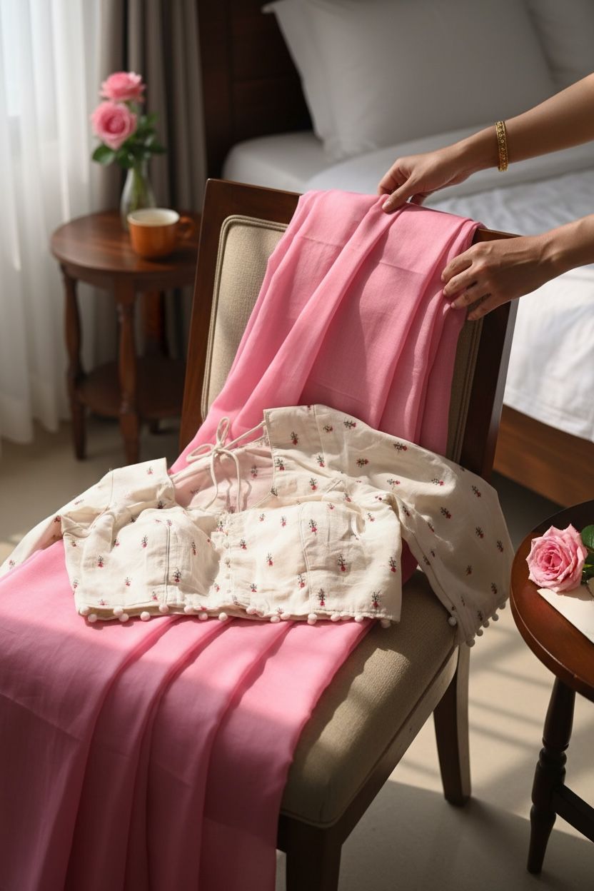 Chanderi Cotton Saree with Pure Cotton Blouse – Soft Elegance in Pastel Hues