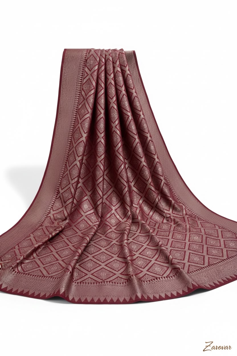 Chanderi silk saree with Brocade blouse piece