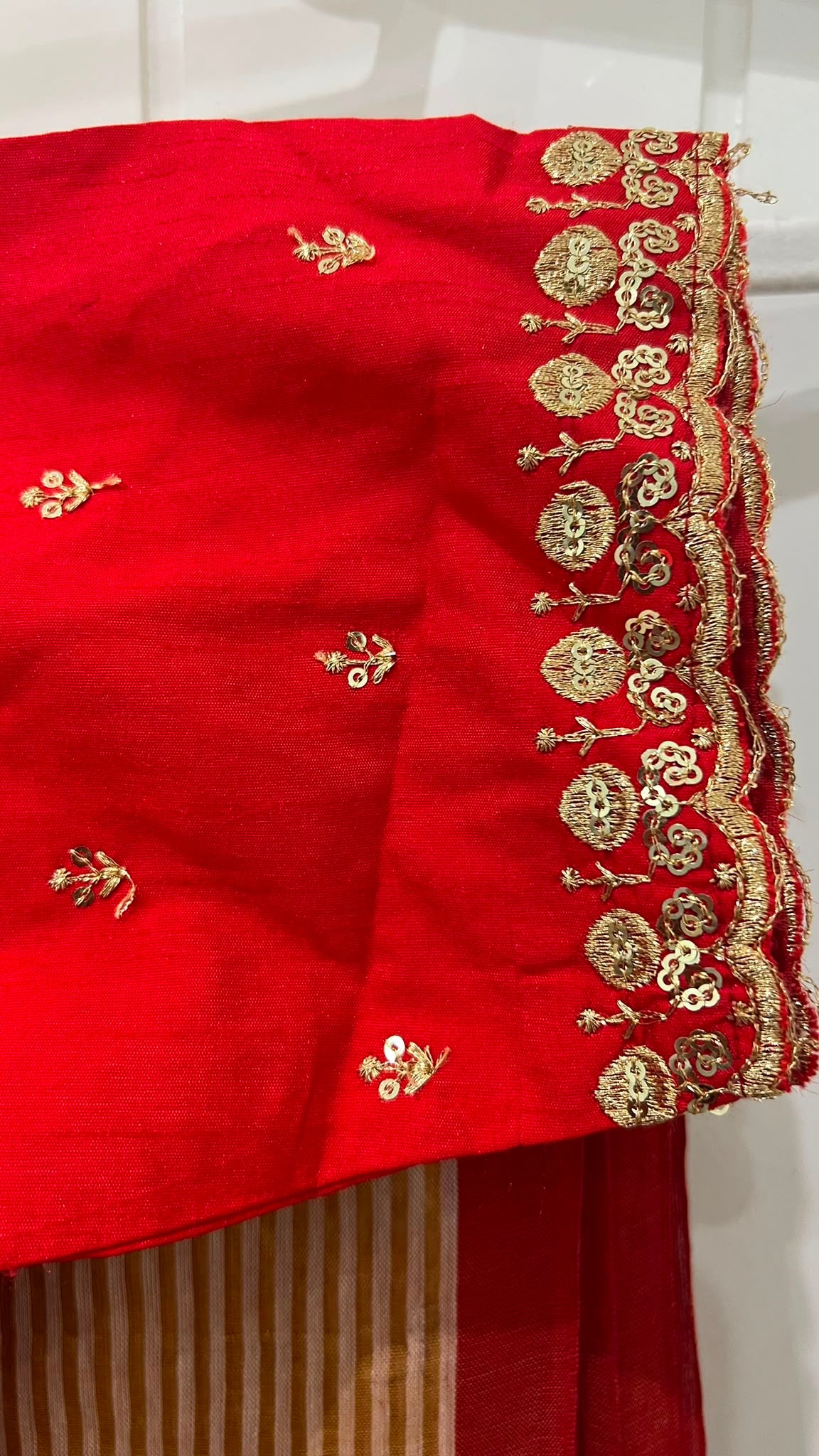 Golden Tissue Saree with Matching Designer Blouse