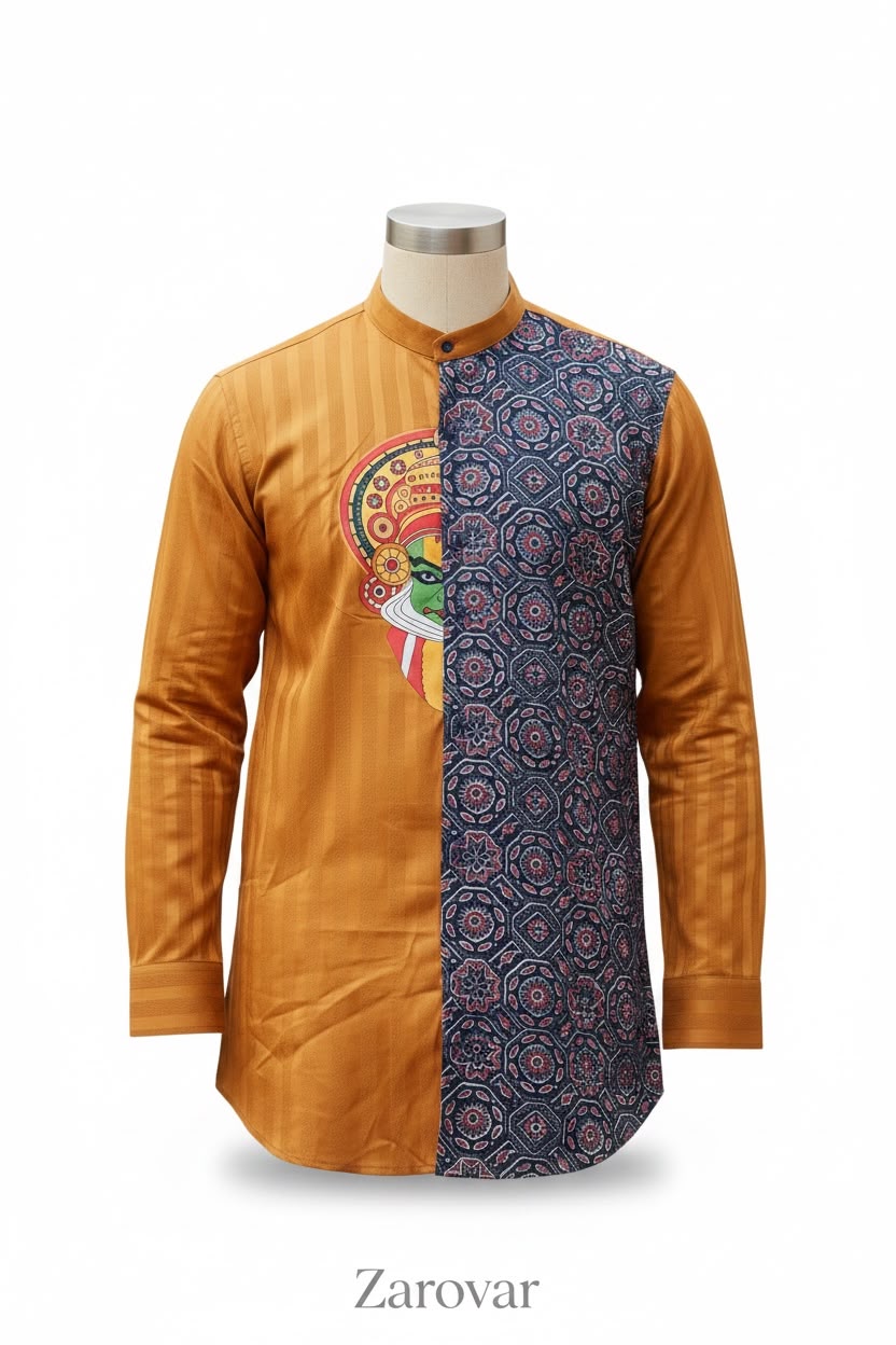 Men's Premium cotton Shirt and Kerala Mundu Combo Set