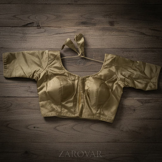 Elegant Gold Silk Saree Blouse
