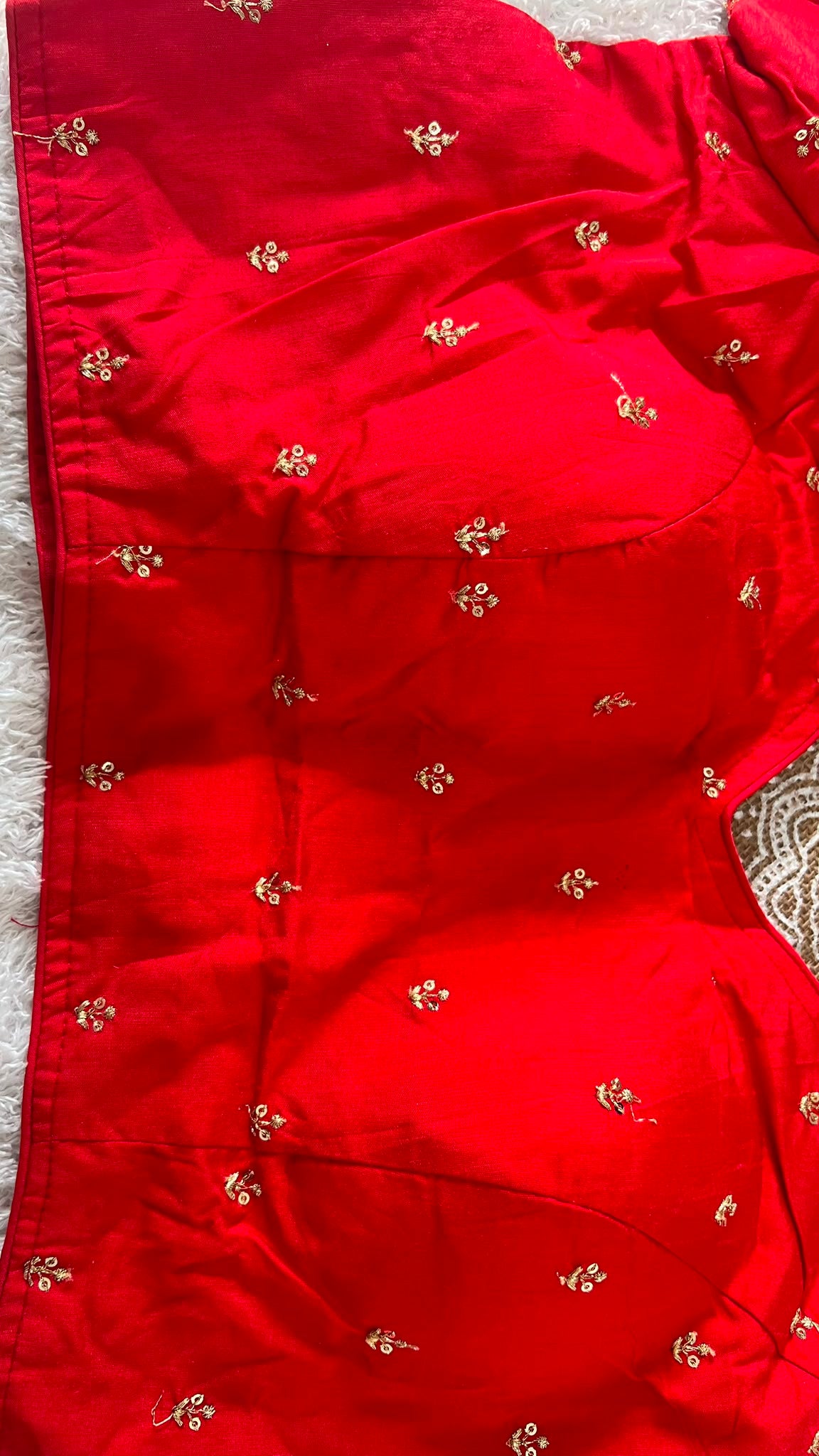 Orange- Banarasi Silk Sequined Blouse
