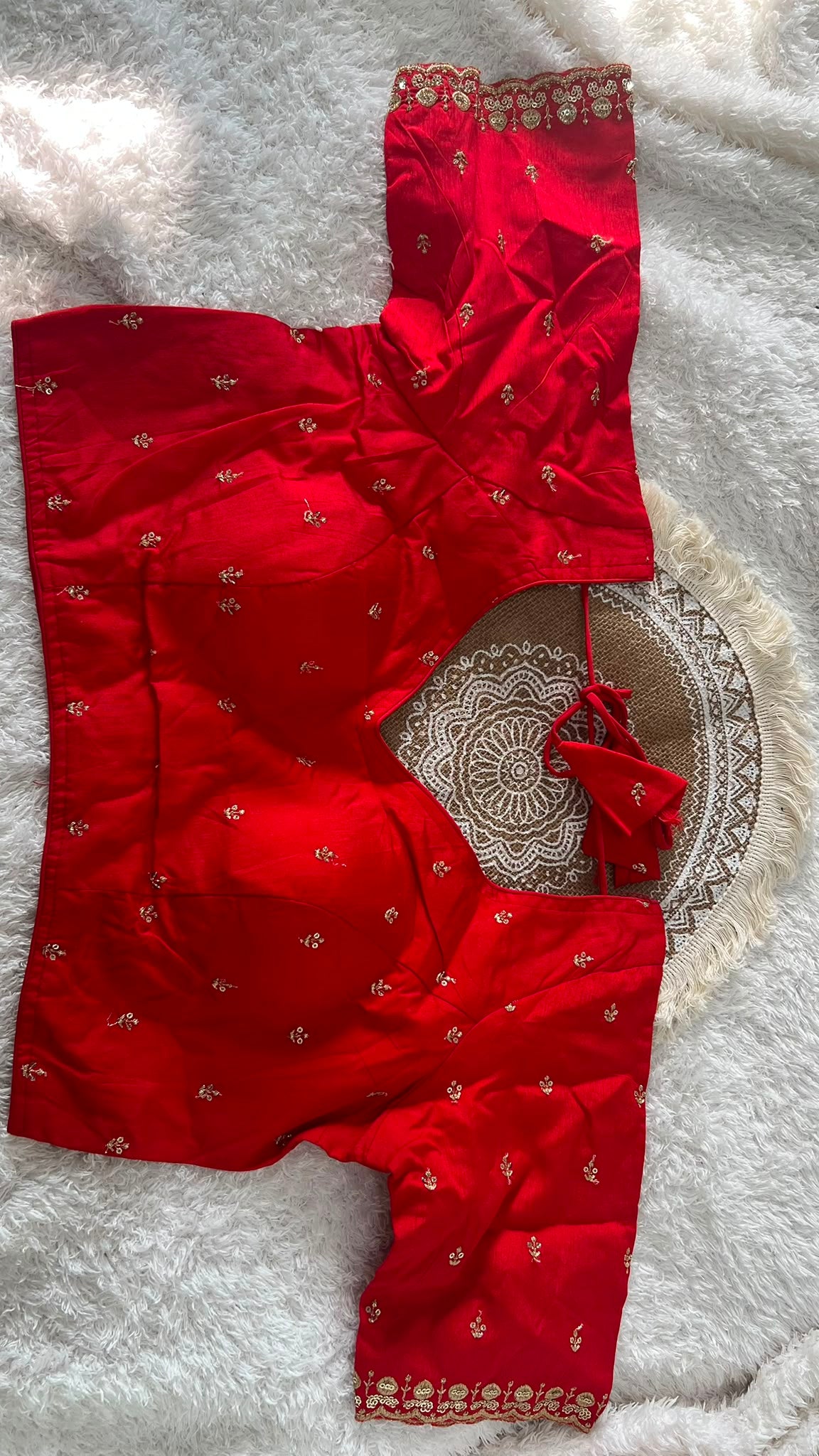 Orange- Banarasi Silk Sequined Blouse