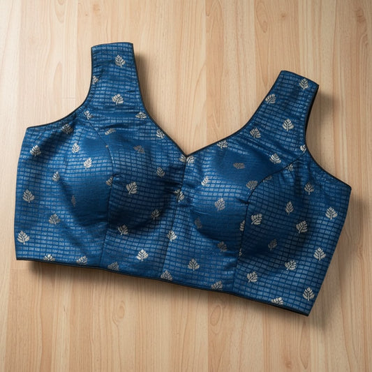 Elegant Brocade V-Neck Padded Blouses