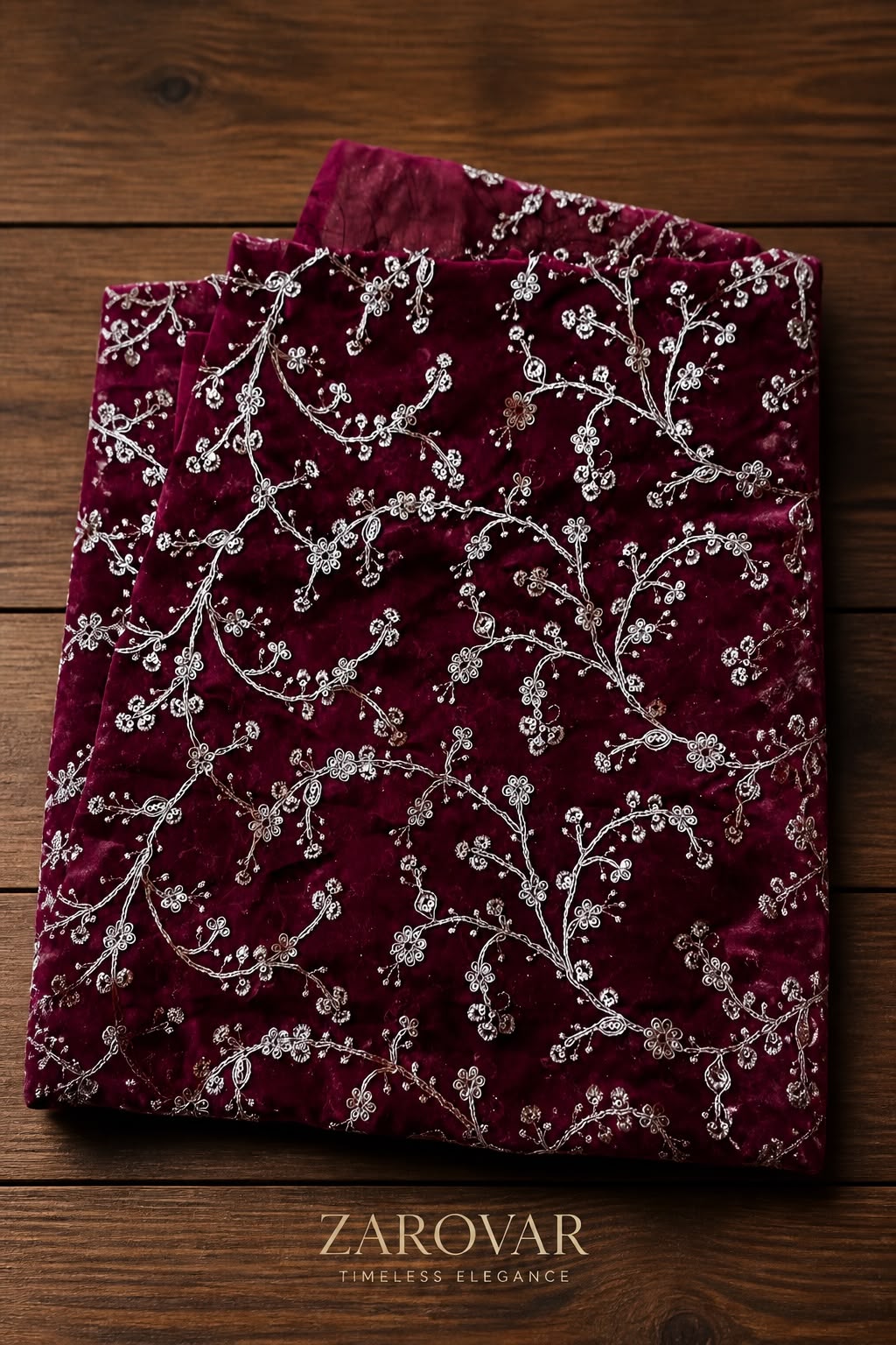 Zarovar Premium Kanjivaram Silk Saree with Contrast Embroidered Blouse