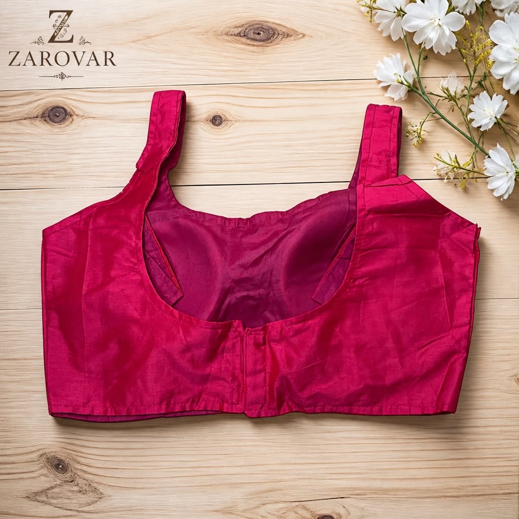 Zarovar Ready-to-Wear Silk Blouse – Back Open with Front Cups