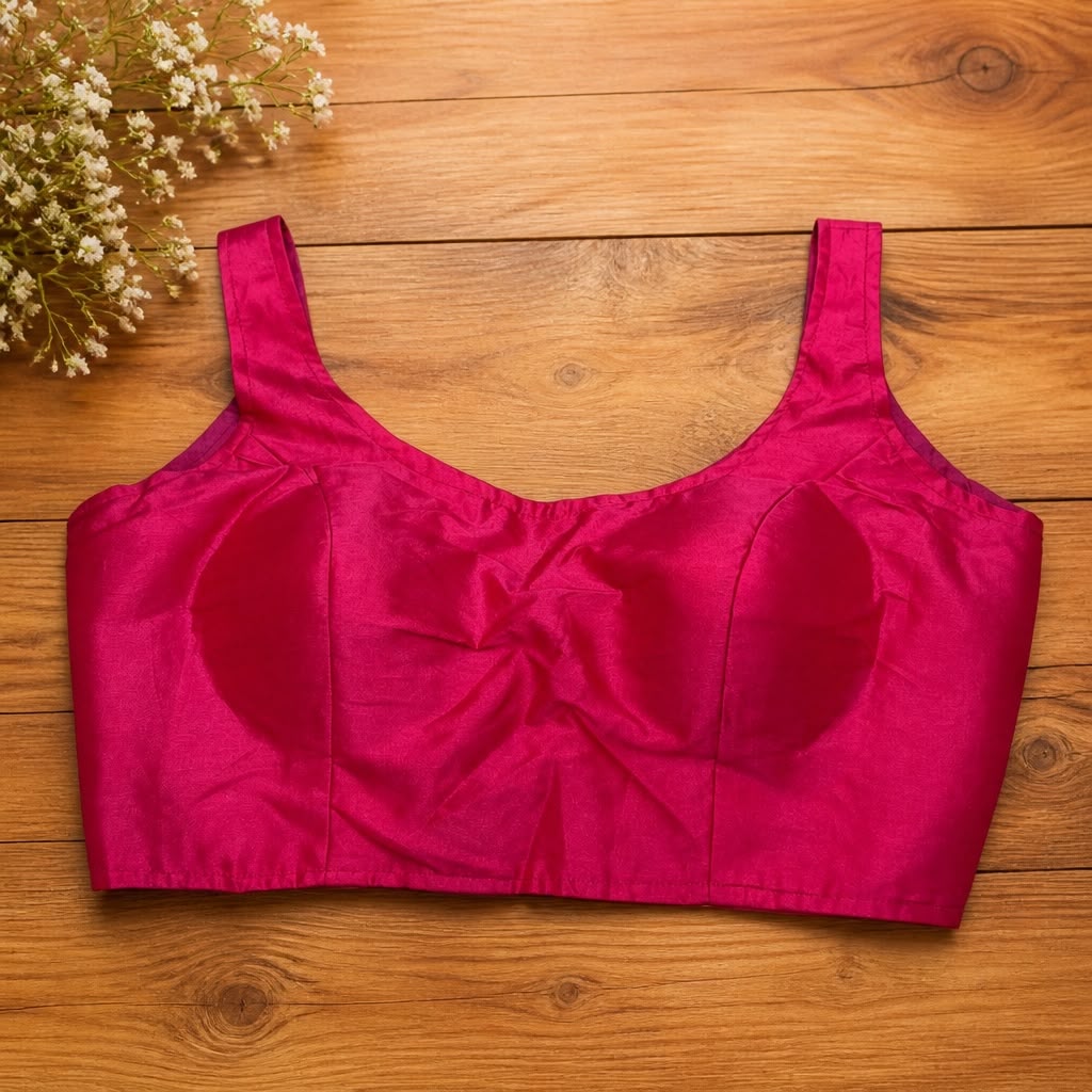 Zarovar Ready-to-Wear Silk Blouse – Back Open with Front Cups