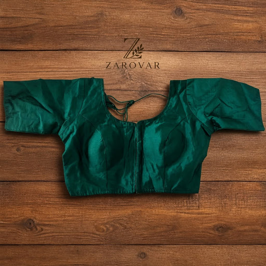 Dark Green Kanchipuram Silk Blouse