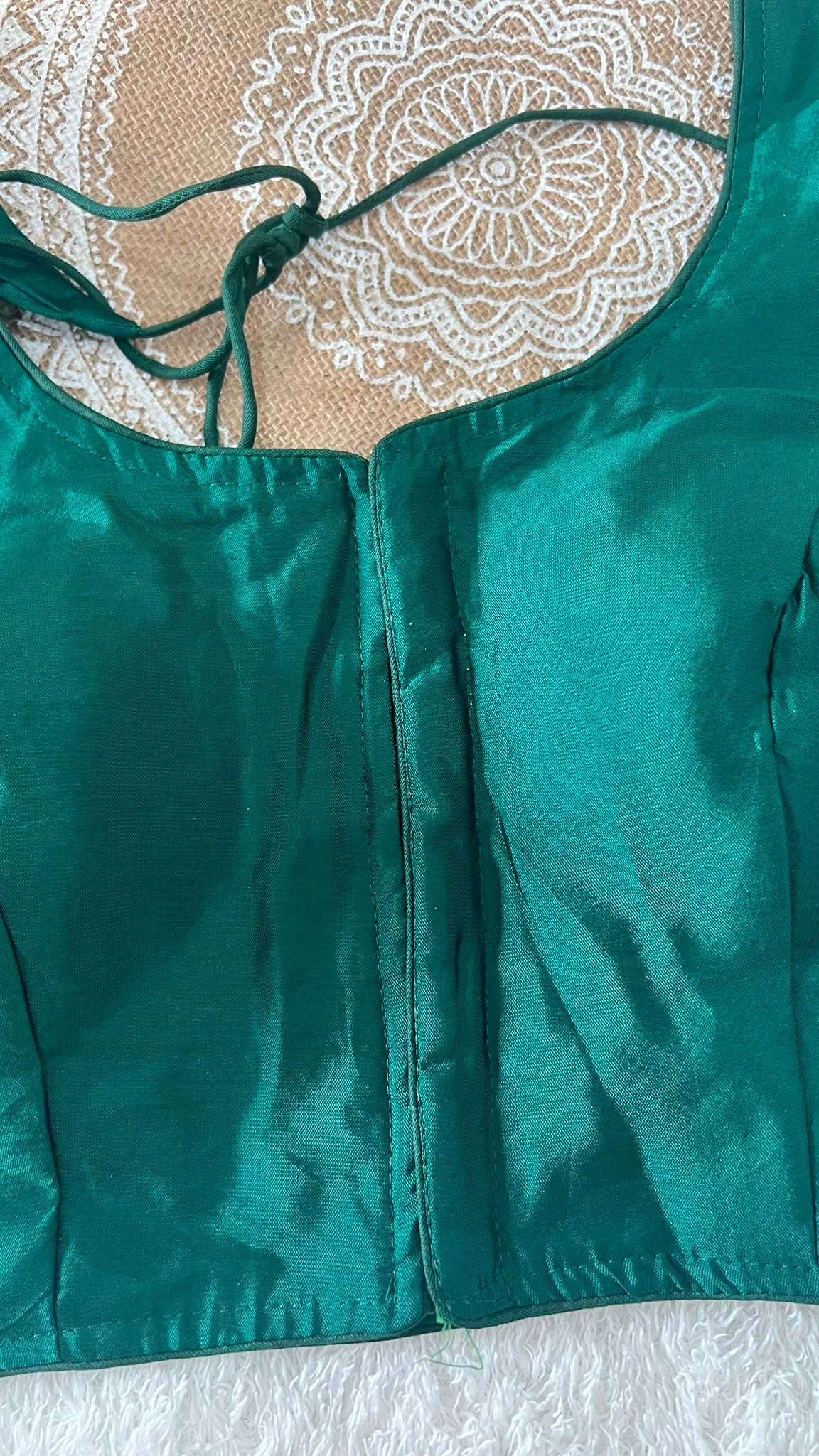 Dark Green Kanchipuram Silk Blouse