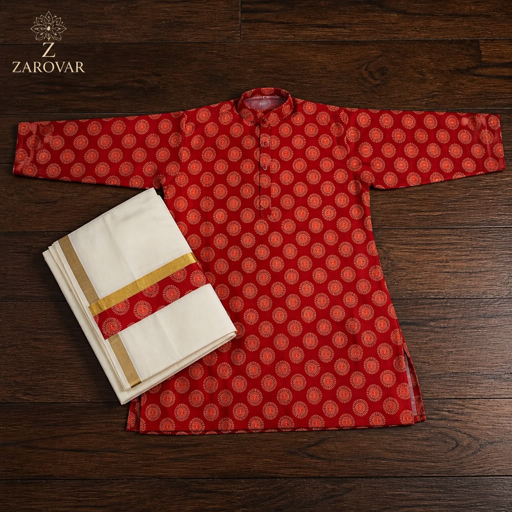 Premium Men's short Kurta & Mundu Set