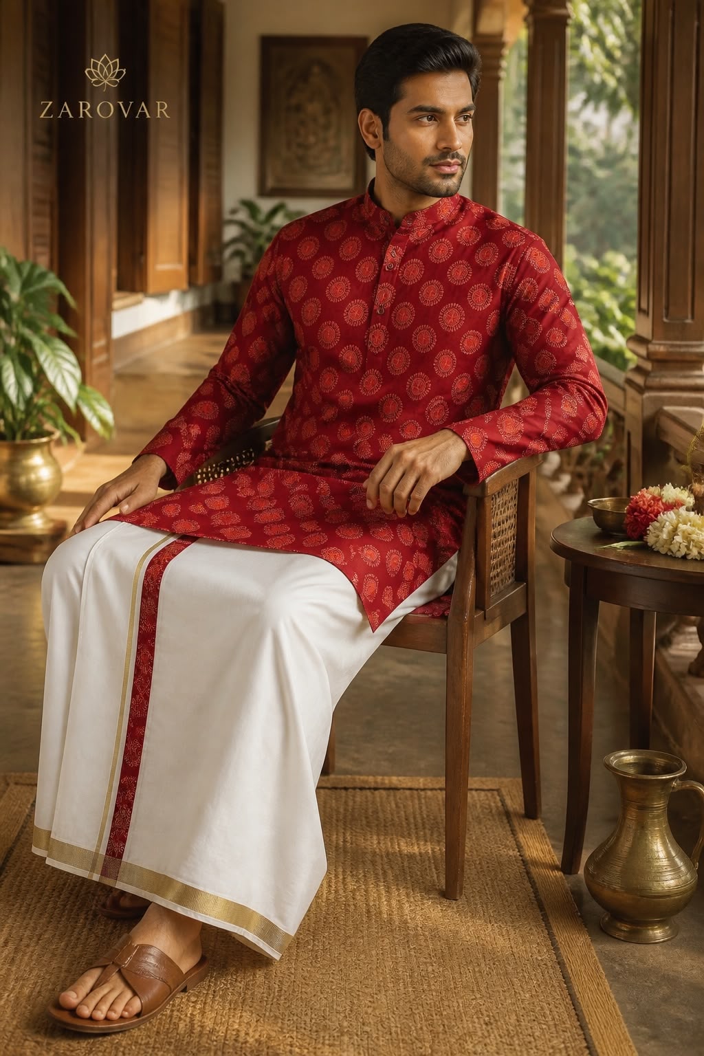 Premium Men's short Kurta & Mundu Set