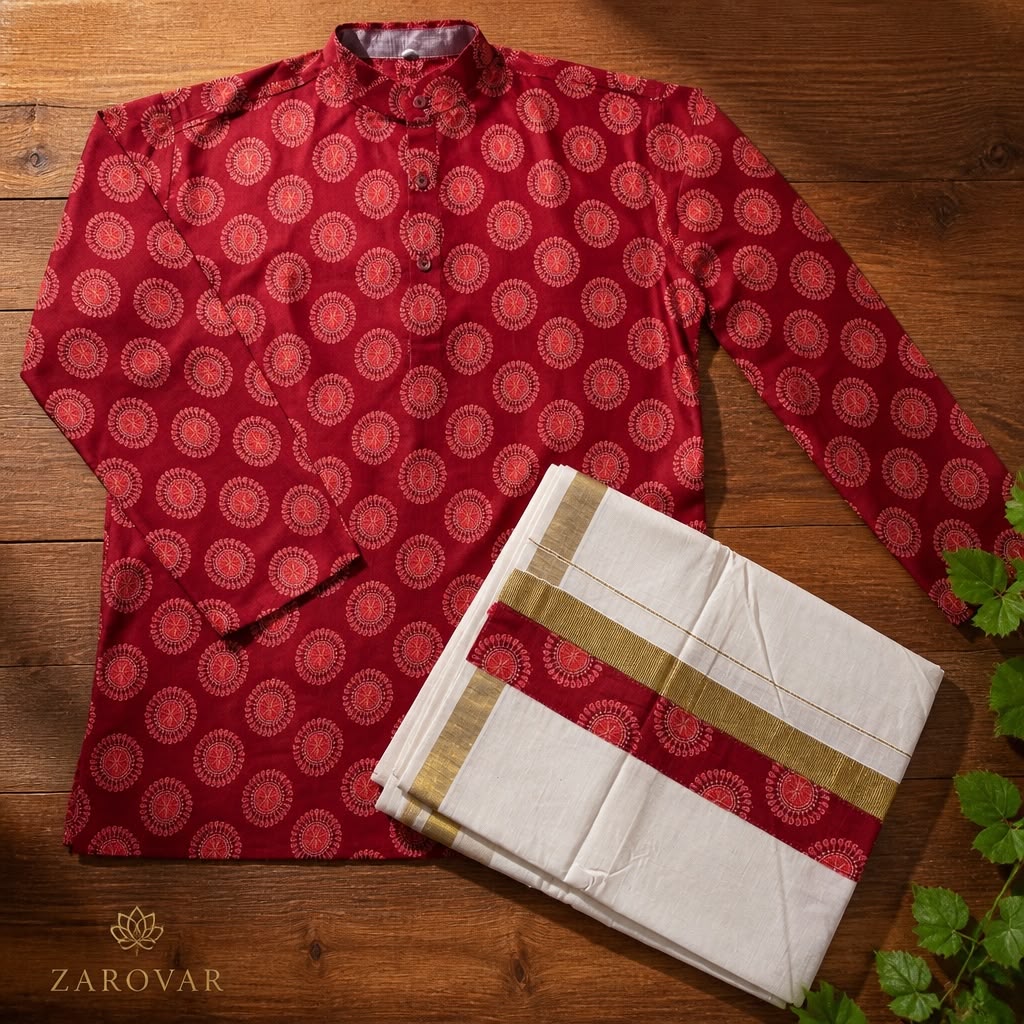 Premium Men's short Kurta & Mundu Set